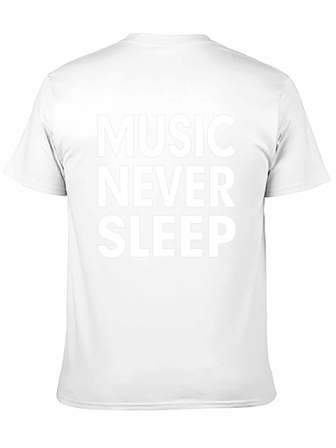 Music Never Sleep Graphic Tee - Black Cotton T-Shirt