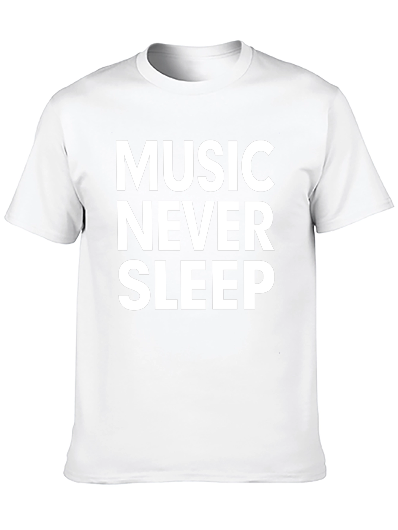 Music Never Sleep Graphic Tee - Black Cotton T-Shirt