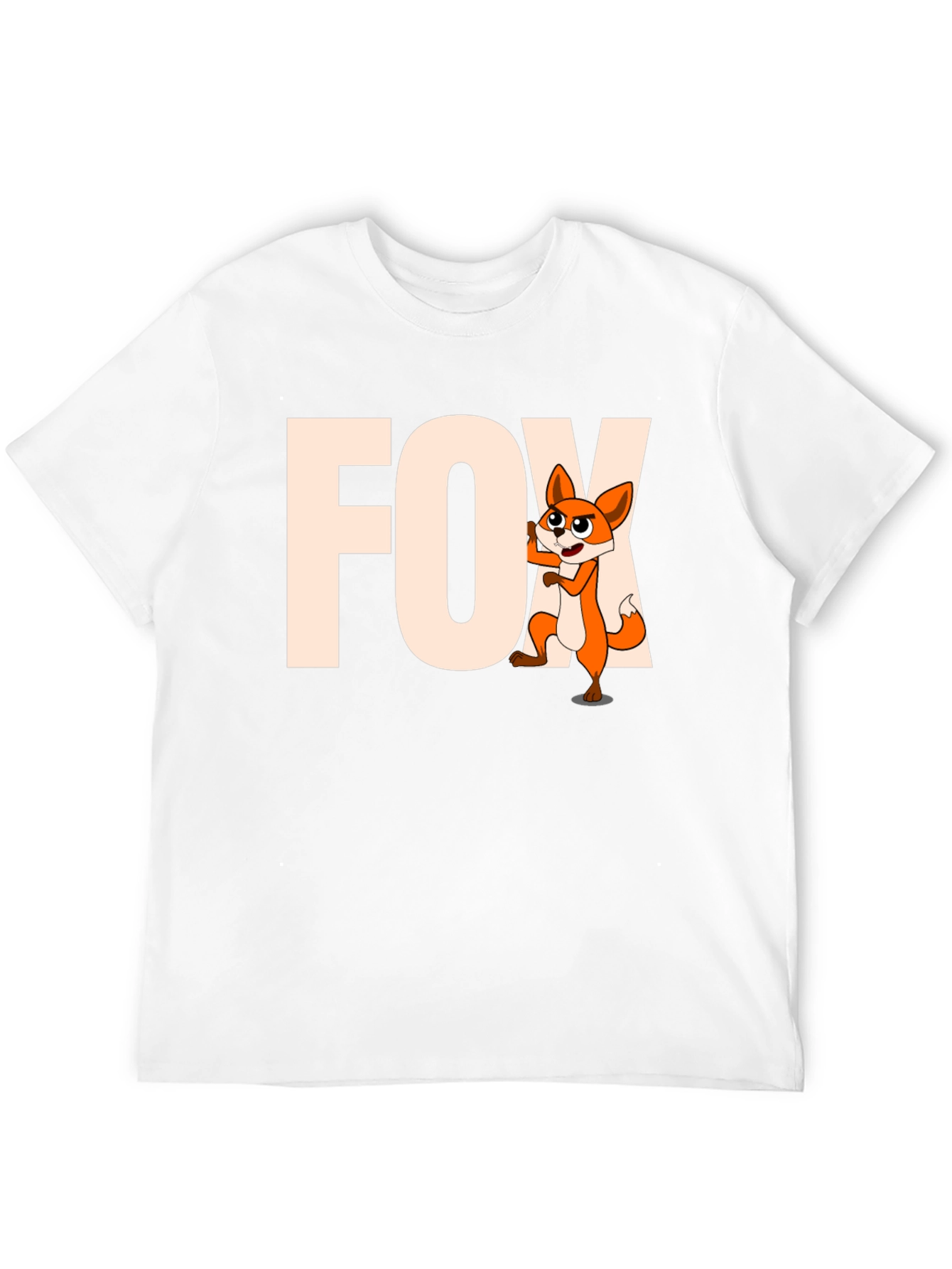 Funny Fox Cartoon Graphic Tee - Black Unisex T-Shirt