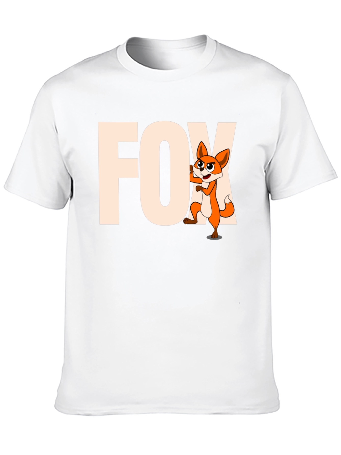 Funny Fox Cartoon Graphic Tee - Black Unisex T-Shirt