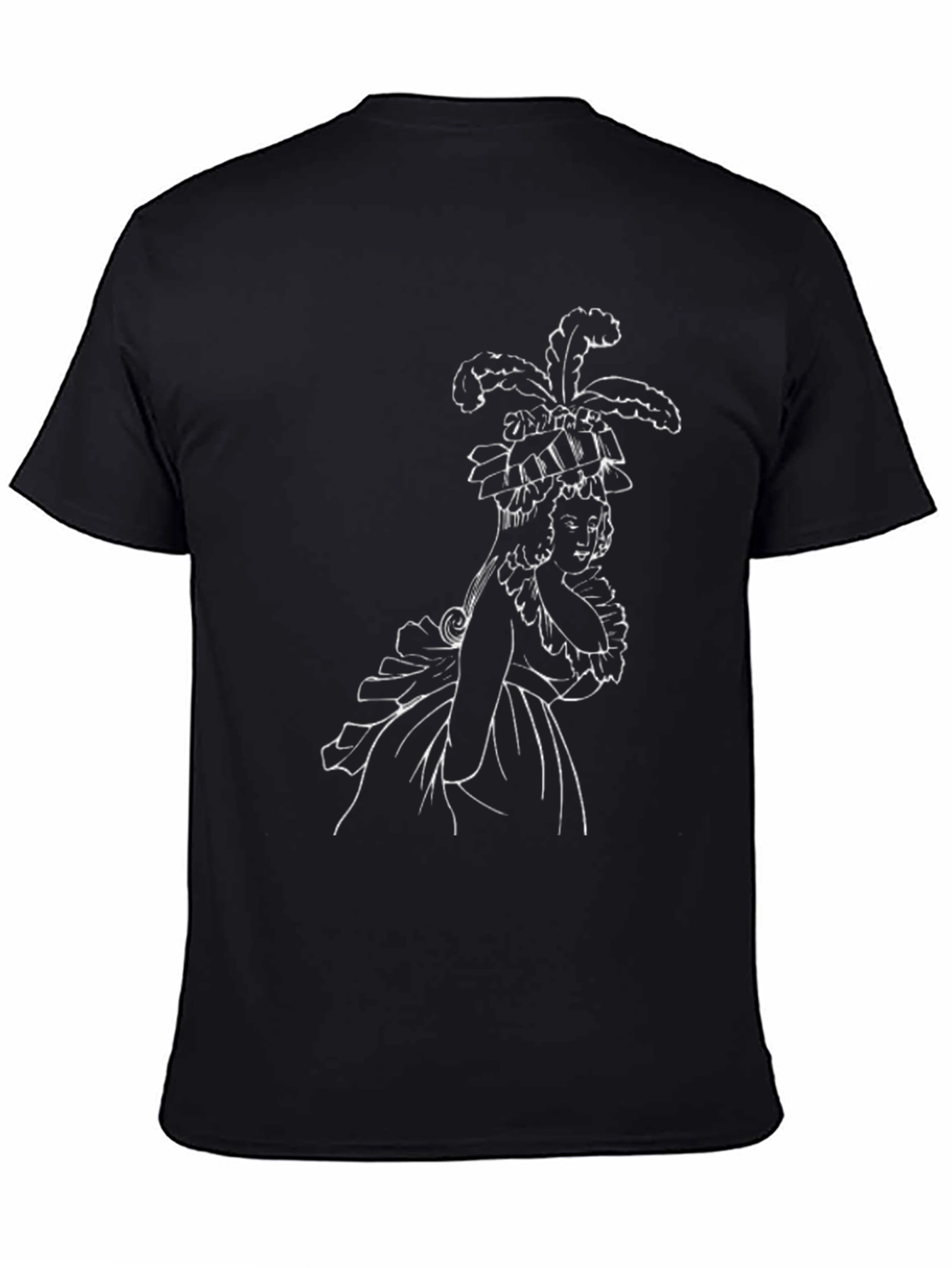 Elegant Black T-Shirt with White Graphic