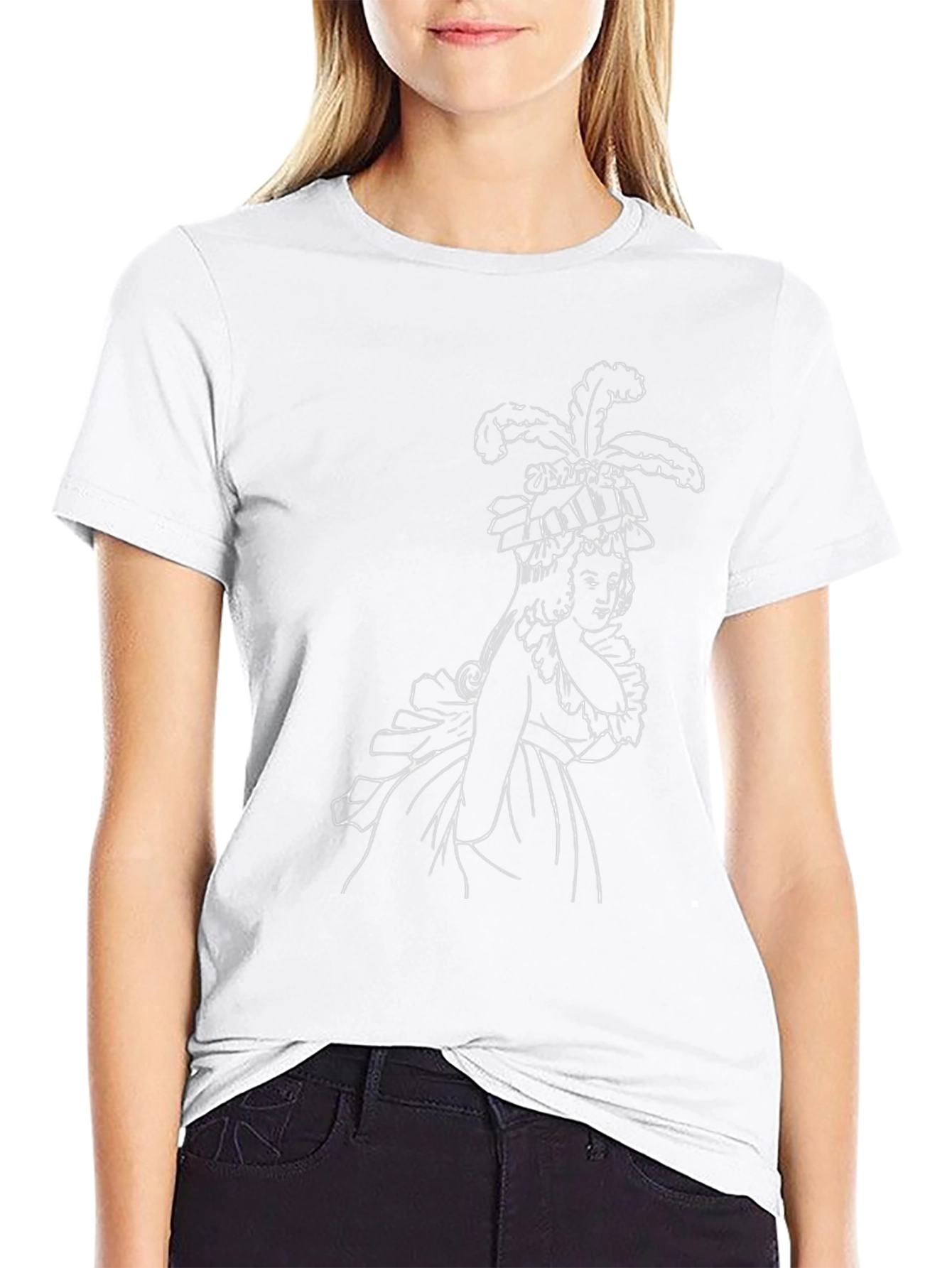 Elegant Black T-Shirt with White Graphic