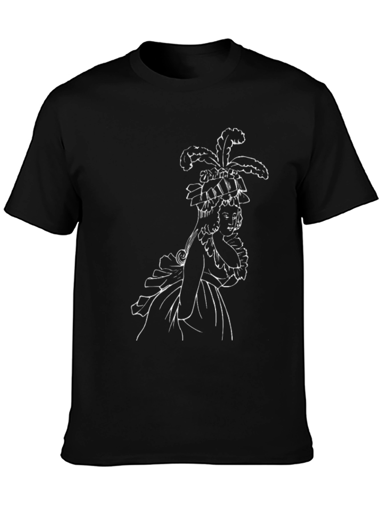 Elegant Black T-Shirt with White Graphic