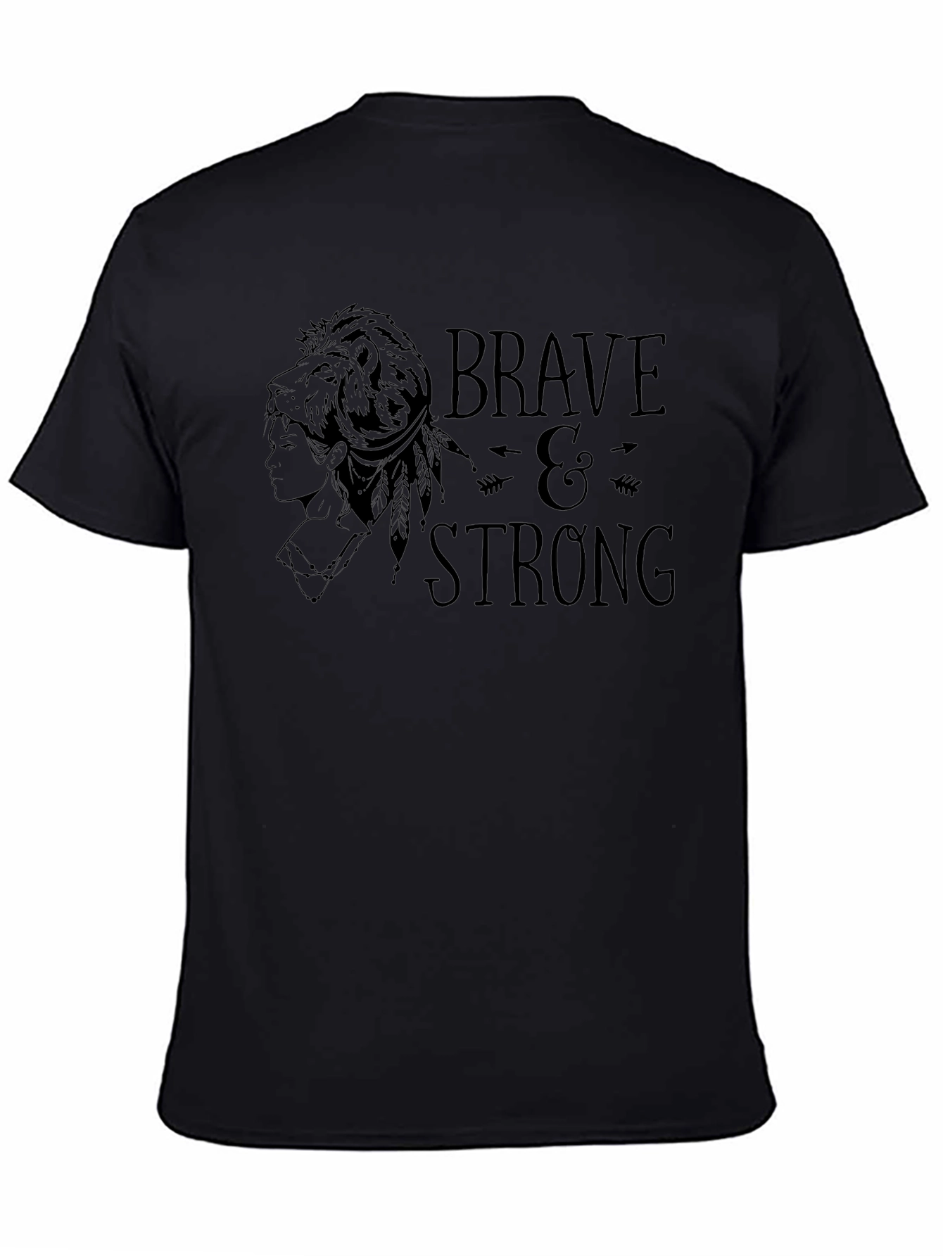 Brave & Strong Graphic T-Shirt - Black