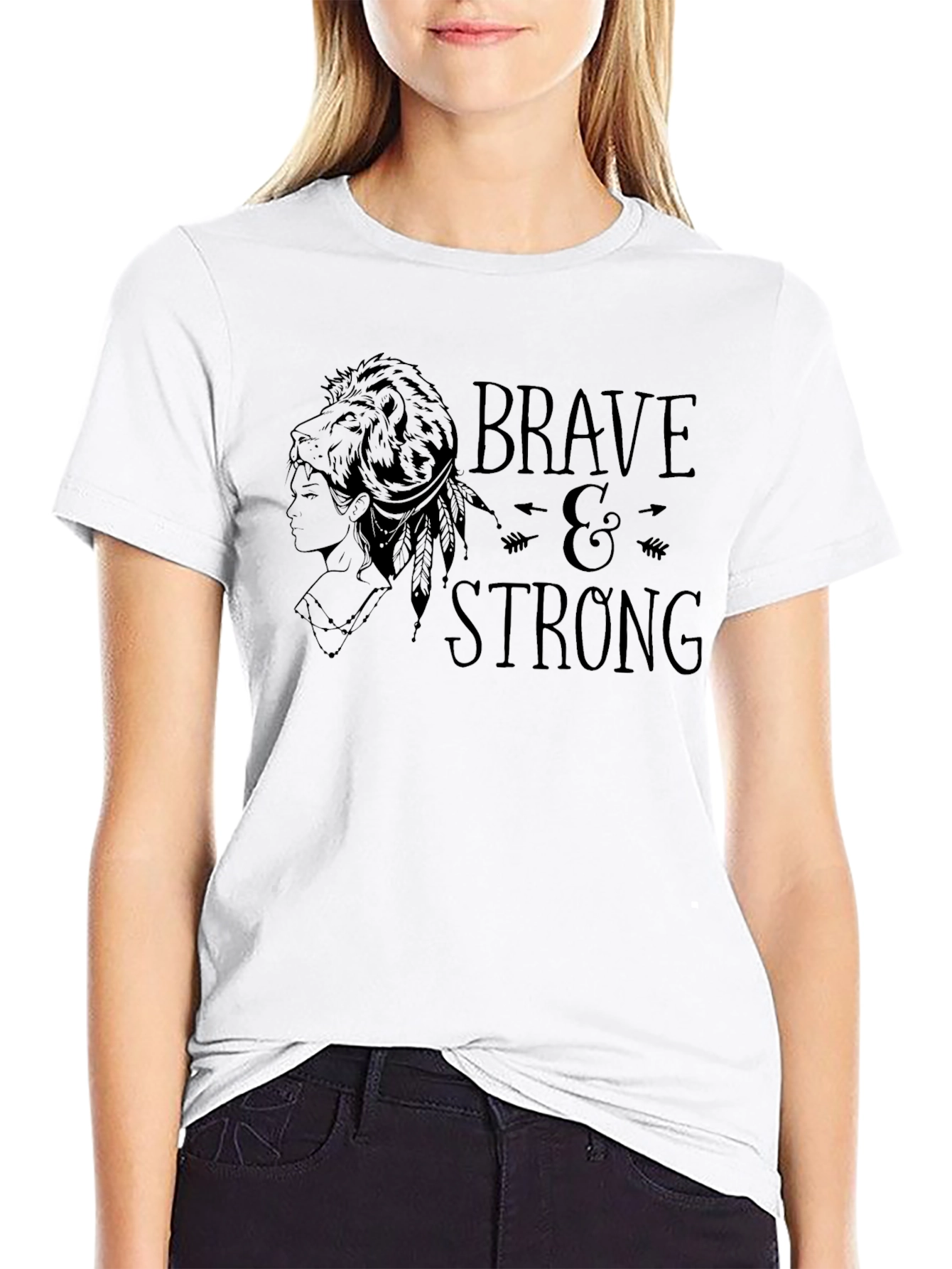 Brave & Strong Graphic T-Shirt - Black