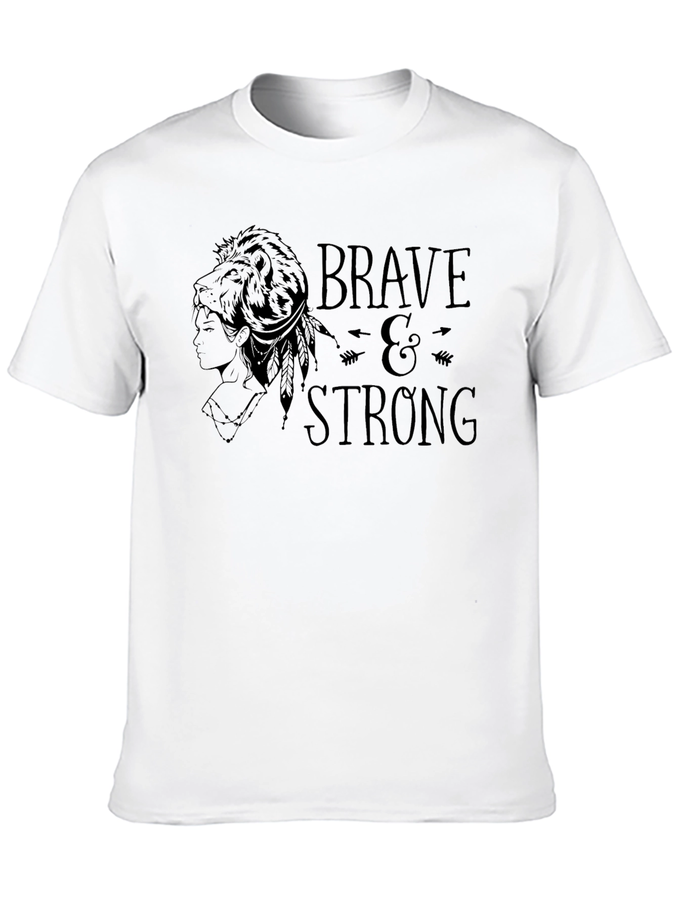Brave & Strong Graphic T-Shirt - Black