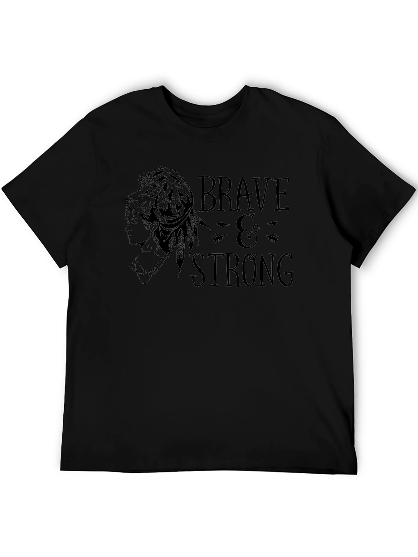 Brave & Strong Graphic T-Shirt - Black