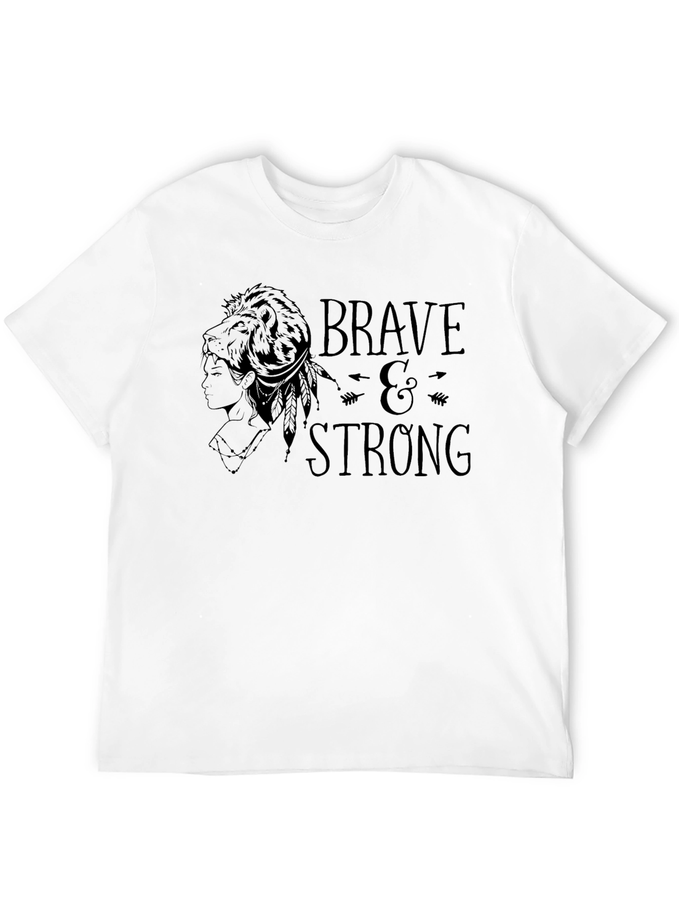 Brave & Strong Graphic T-Shirt - Black