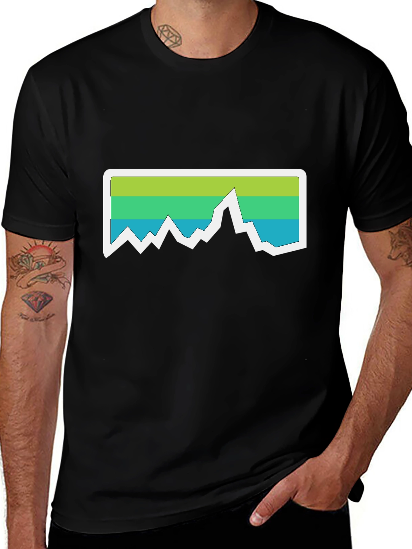 Mountain Graphic Tee - Black Casual T-Shirt