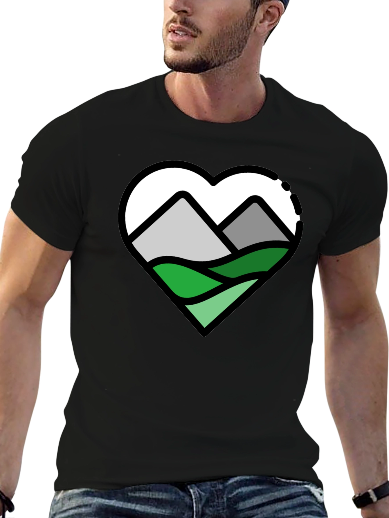 Mountain Heart Graphic T-Shirt - Nature Lover Tee