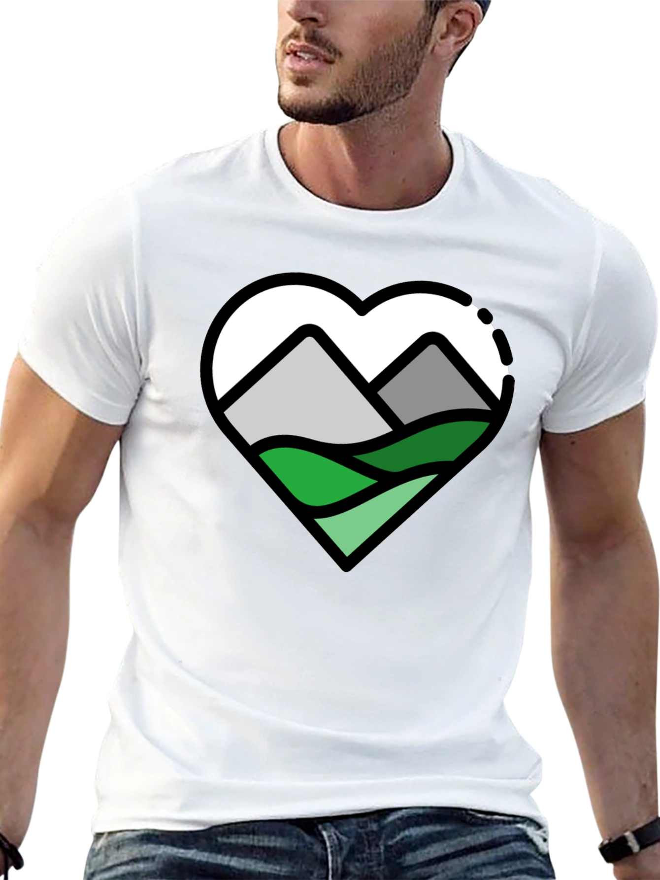 Mountain Heart Graphic T-Shirt - Nature Lover Tee