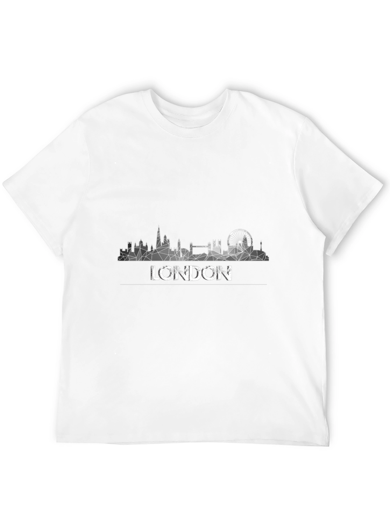 London Skyline Graphic Tee - Black Cotton T-Shirt
