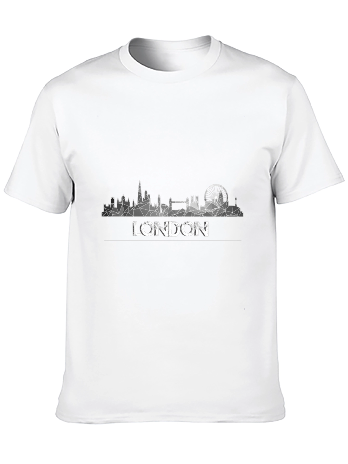 London Skyline Graphic Tee - Black Cotton T-Shirt