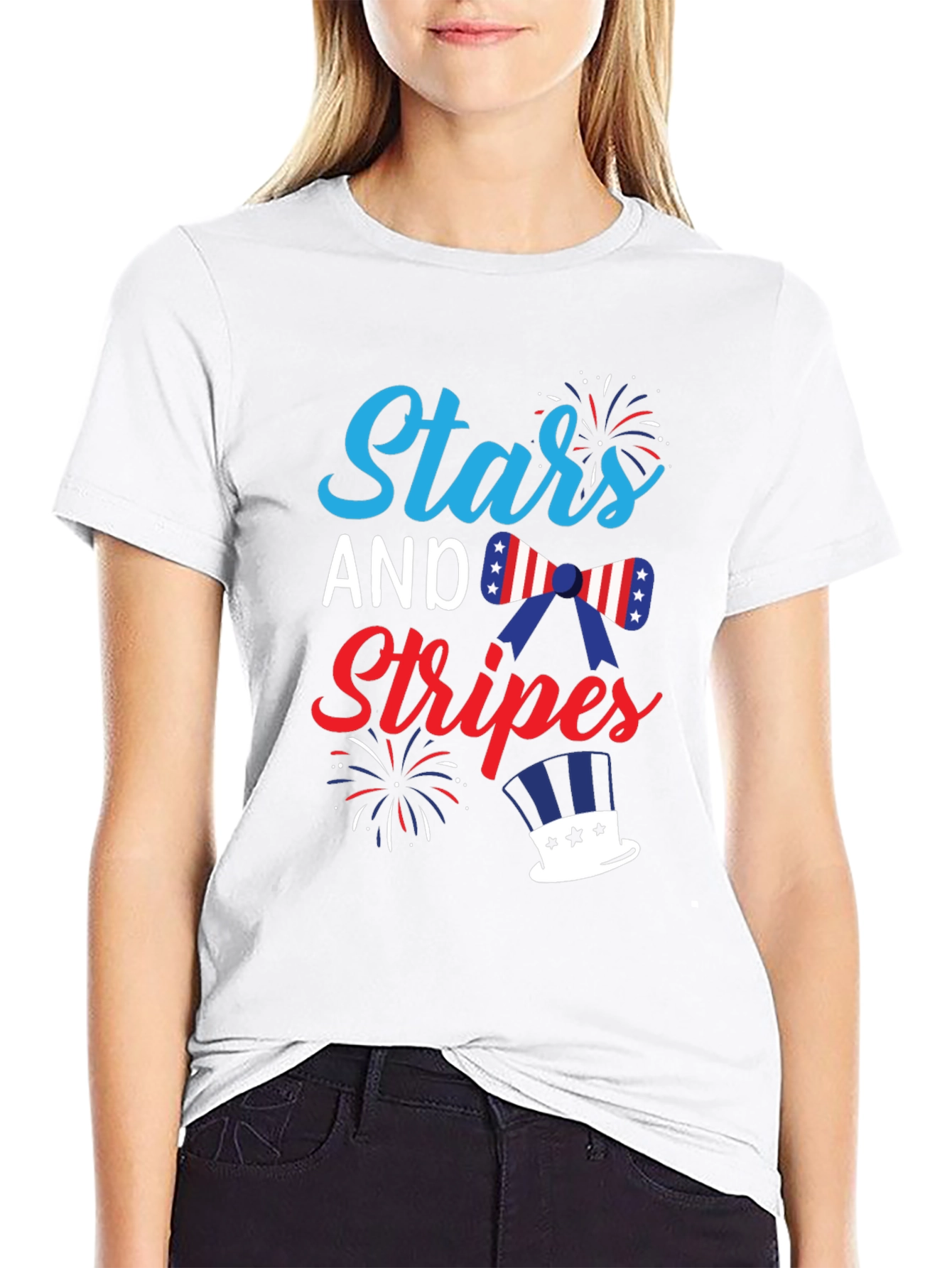 Stars and Stripes Patriotic Graphic T-Shirt