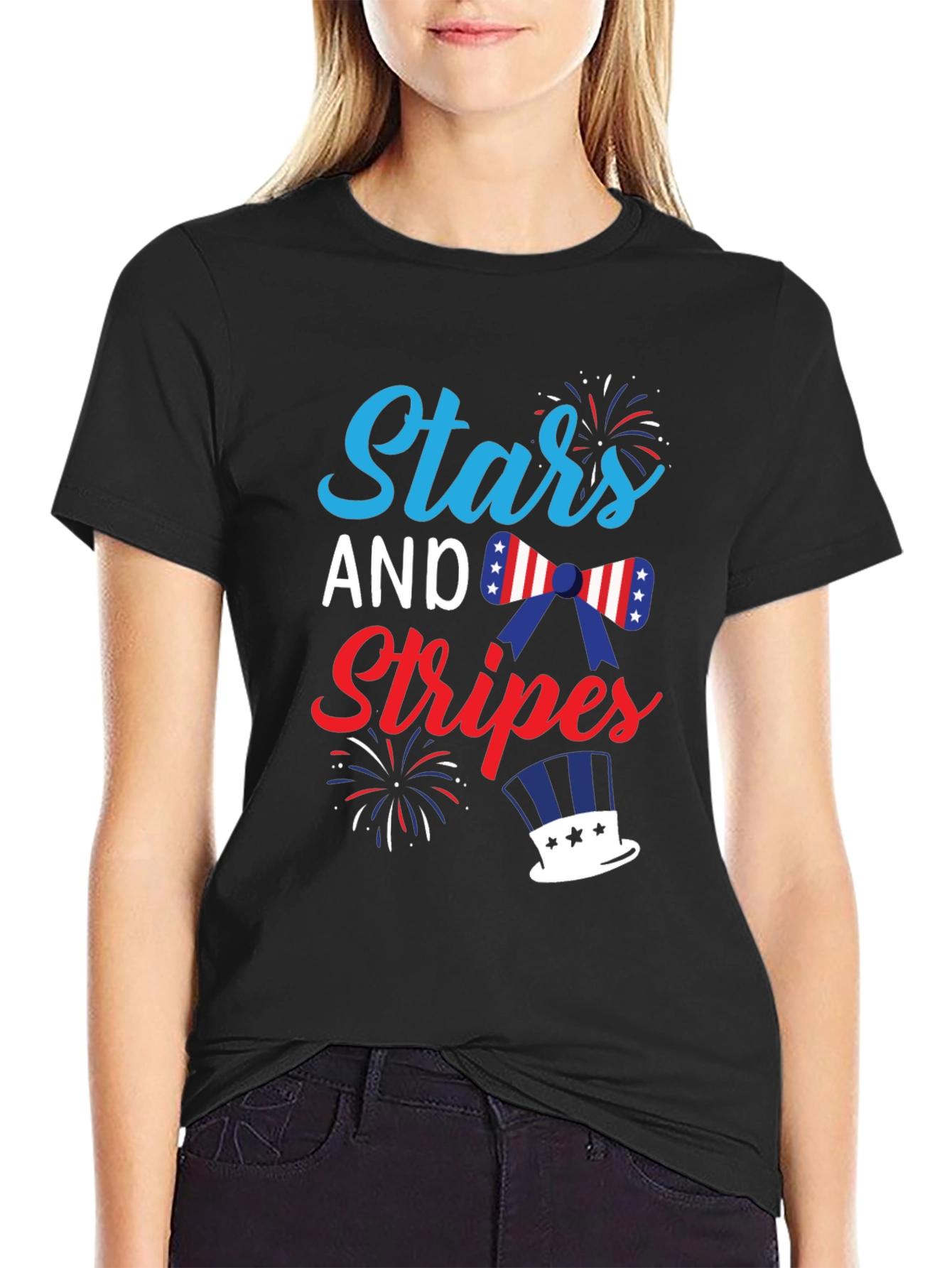 Stars and Stripes Patriotic Graphic T-Shirt