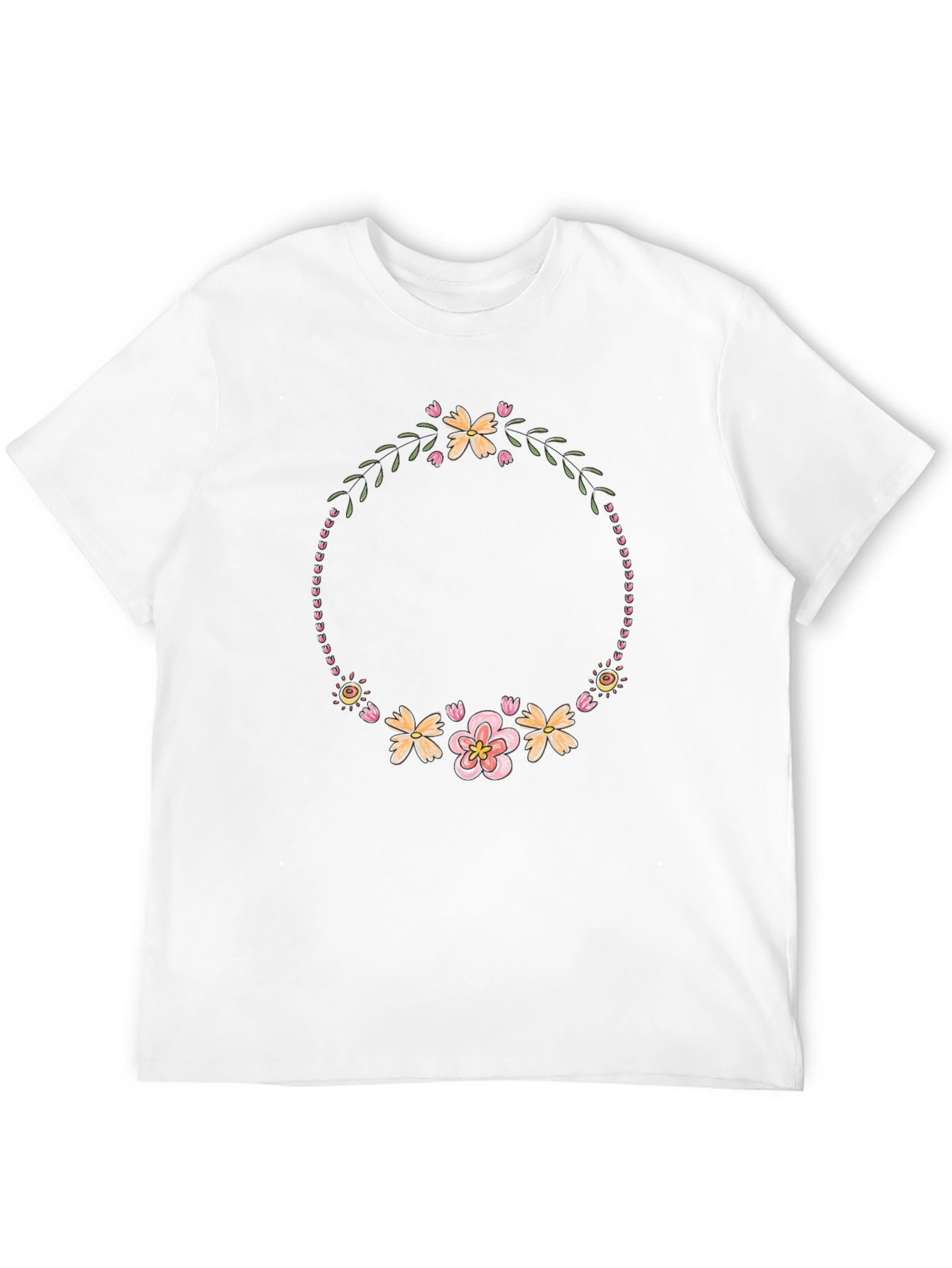 Floral Wreath T-Shirt - Black