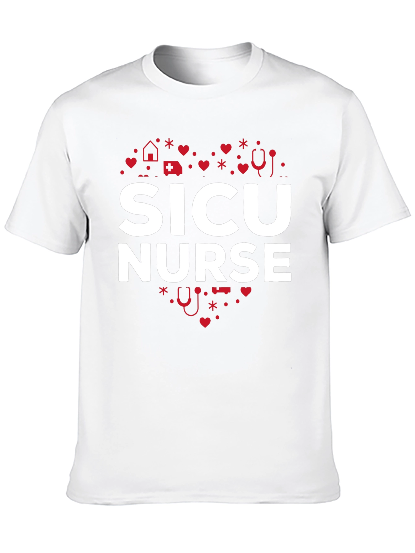 SICU Nurse Heart Graphic Tee - Black
