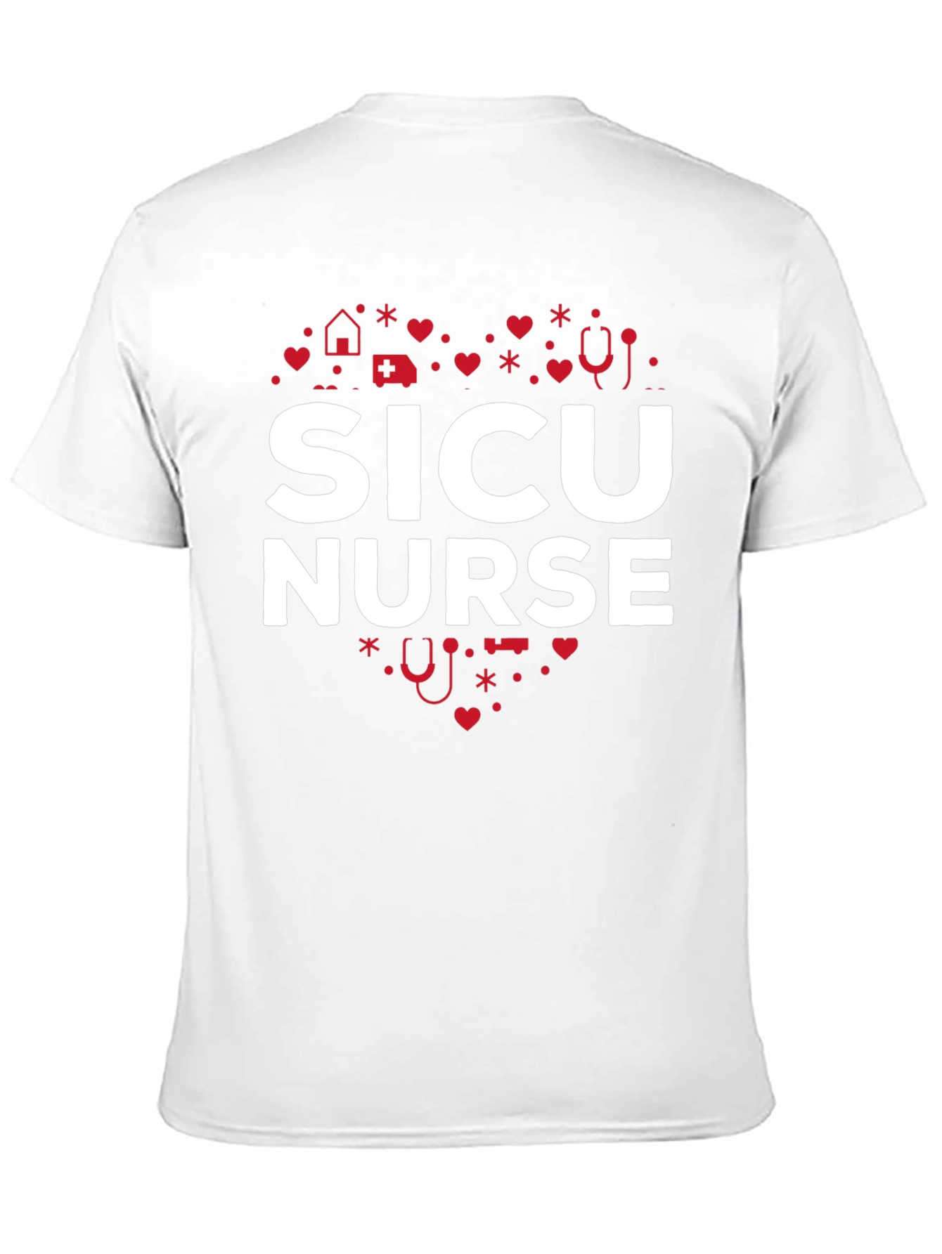 SICU Nurse Heart Graphic Tee - Black