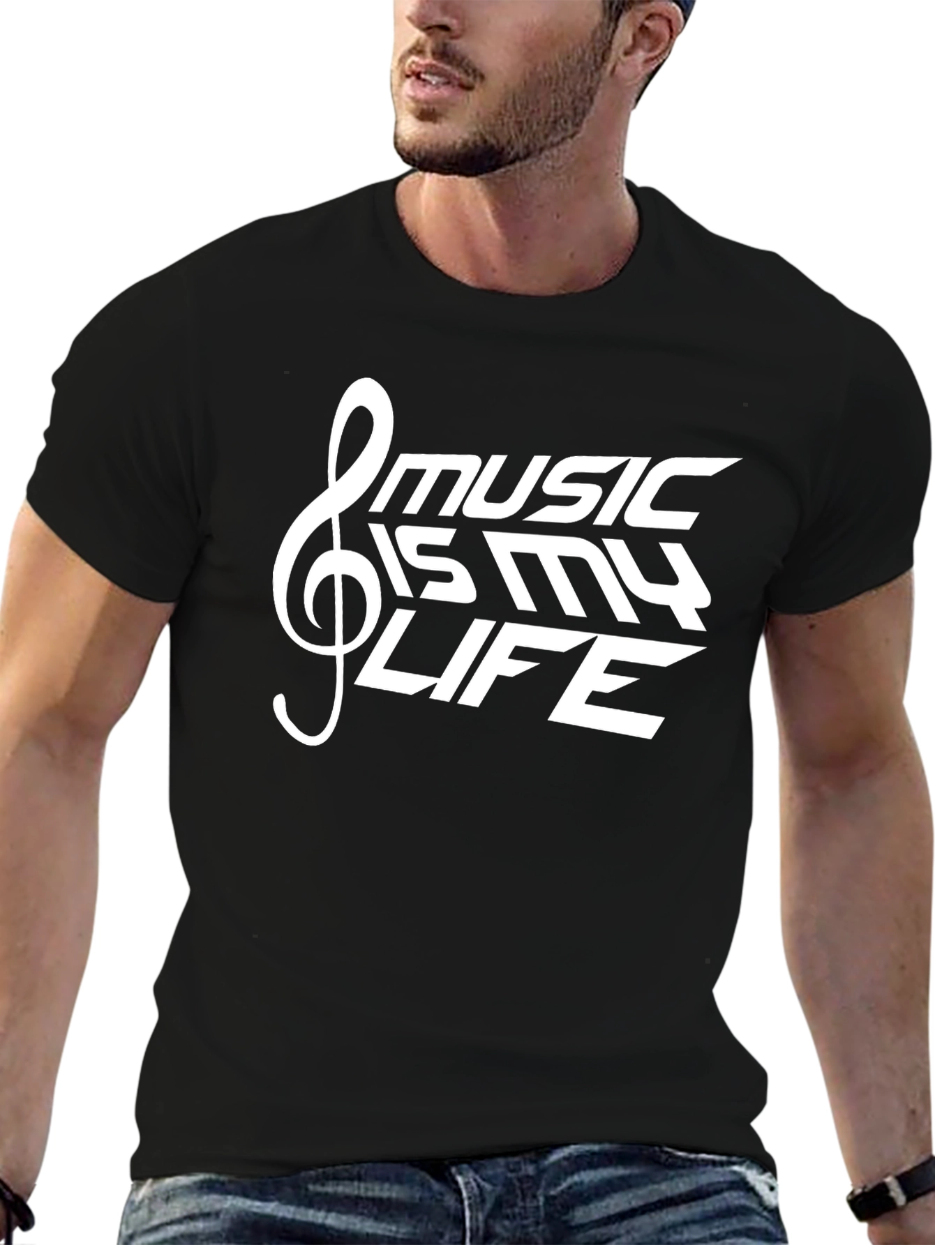 Music is My Life Black T-Shirt