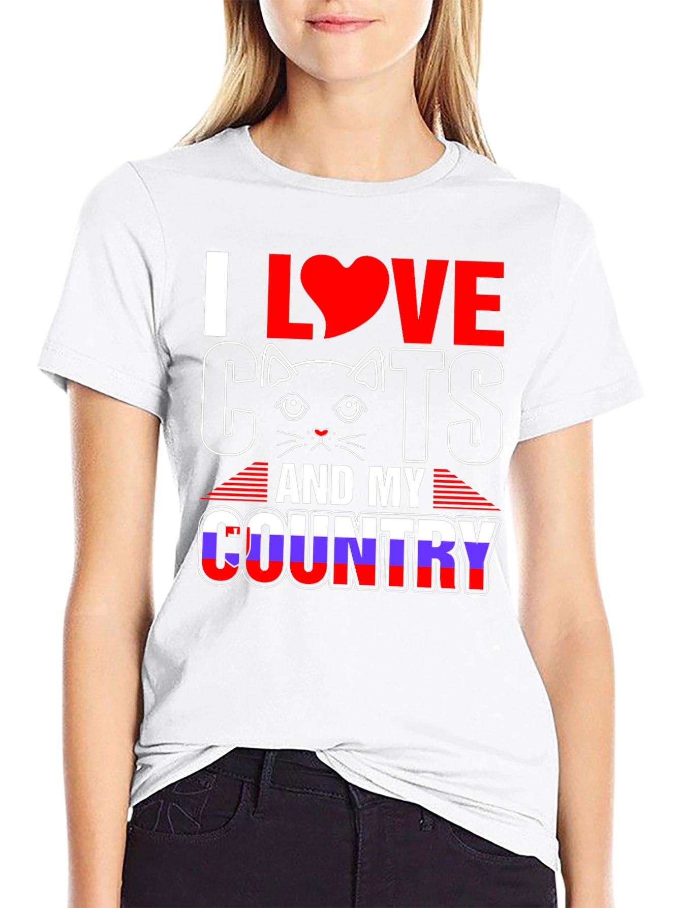 I Love Cats and My Country Graphic Tee