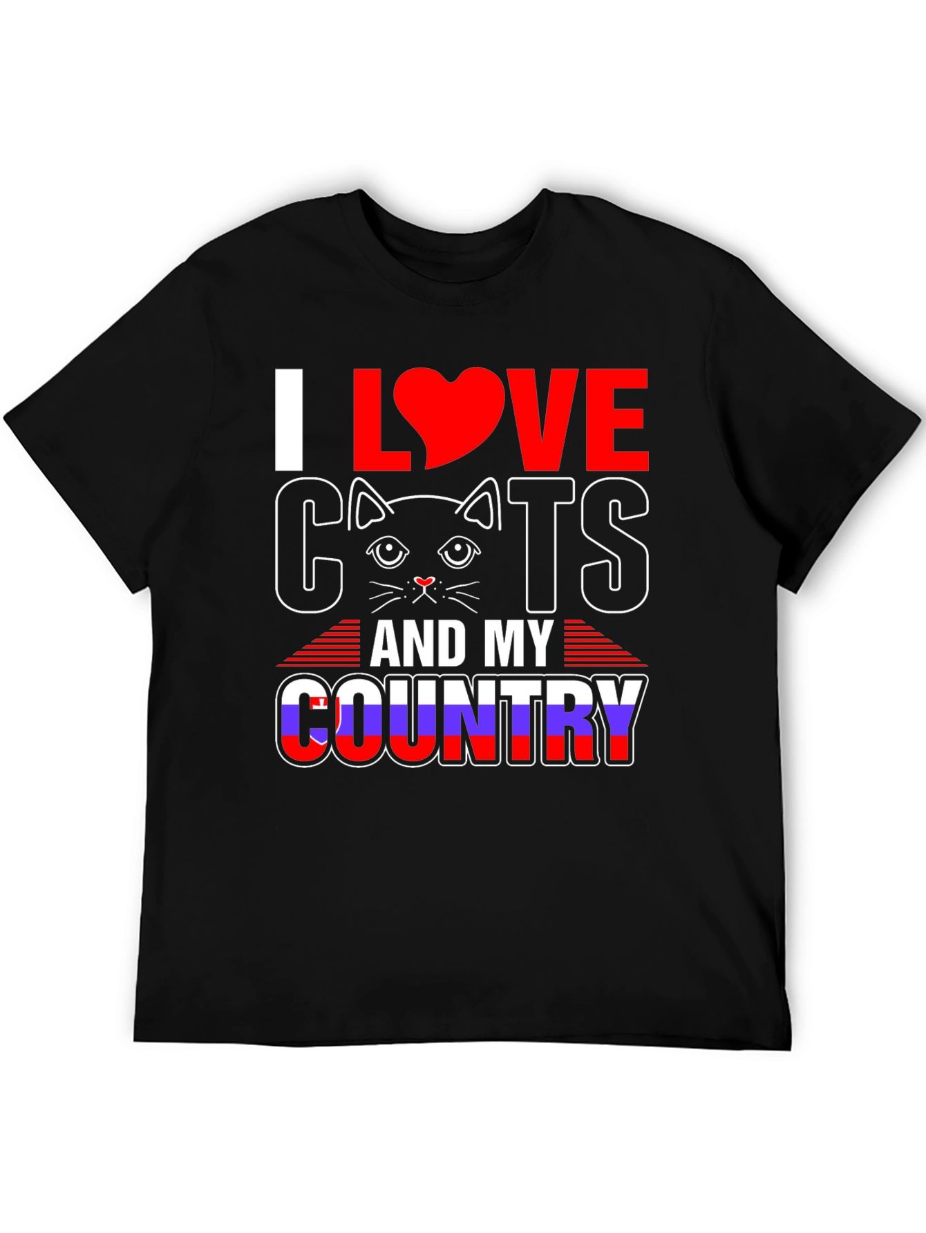I Love Cats and My Country Graphic Tee
