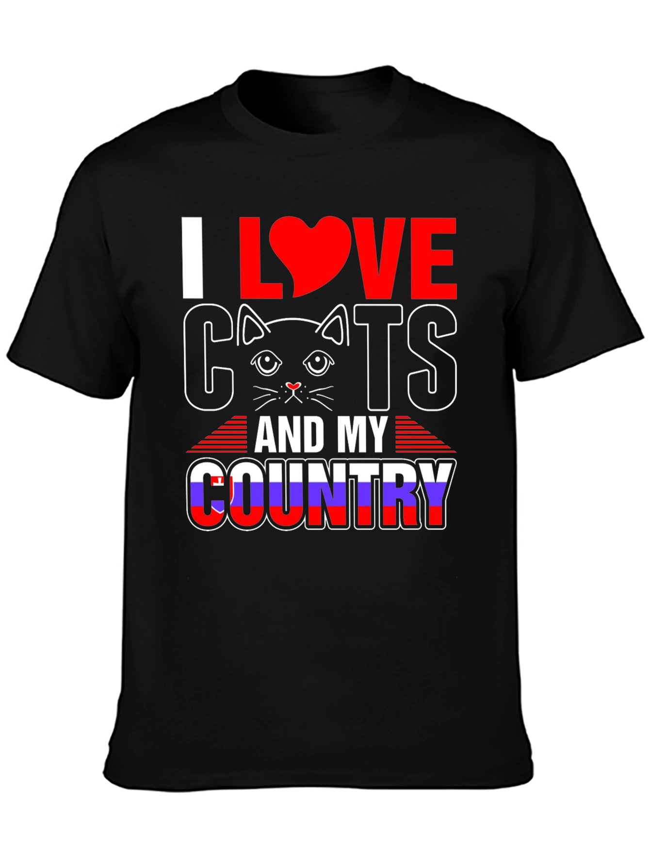 I Love Cats and My Country Graphic Tee