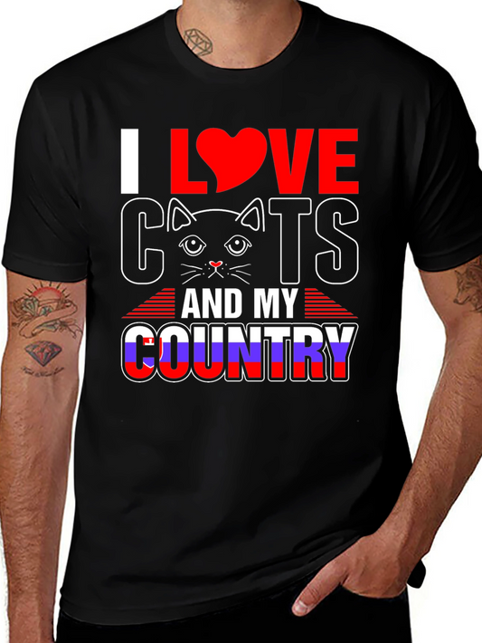 I Love Cats and My Country Graphic Tee