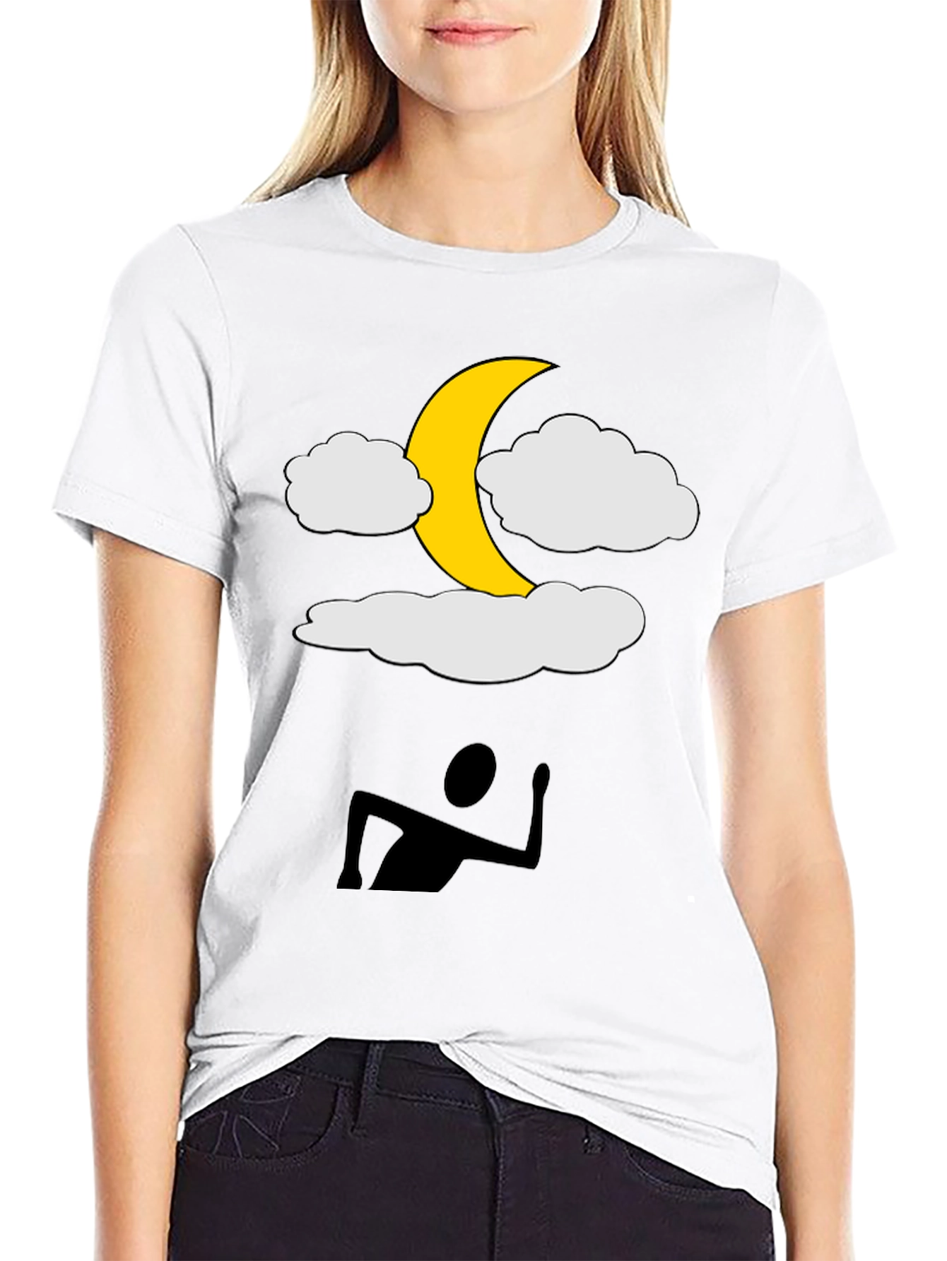 Moonlit Dreams Tee - Fun Graphic Black T-Shirt
