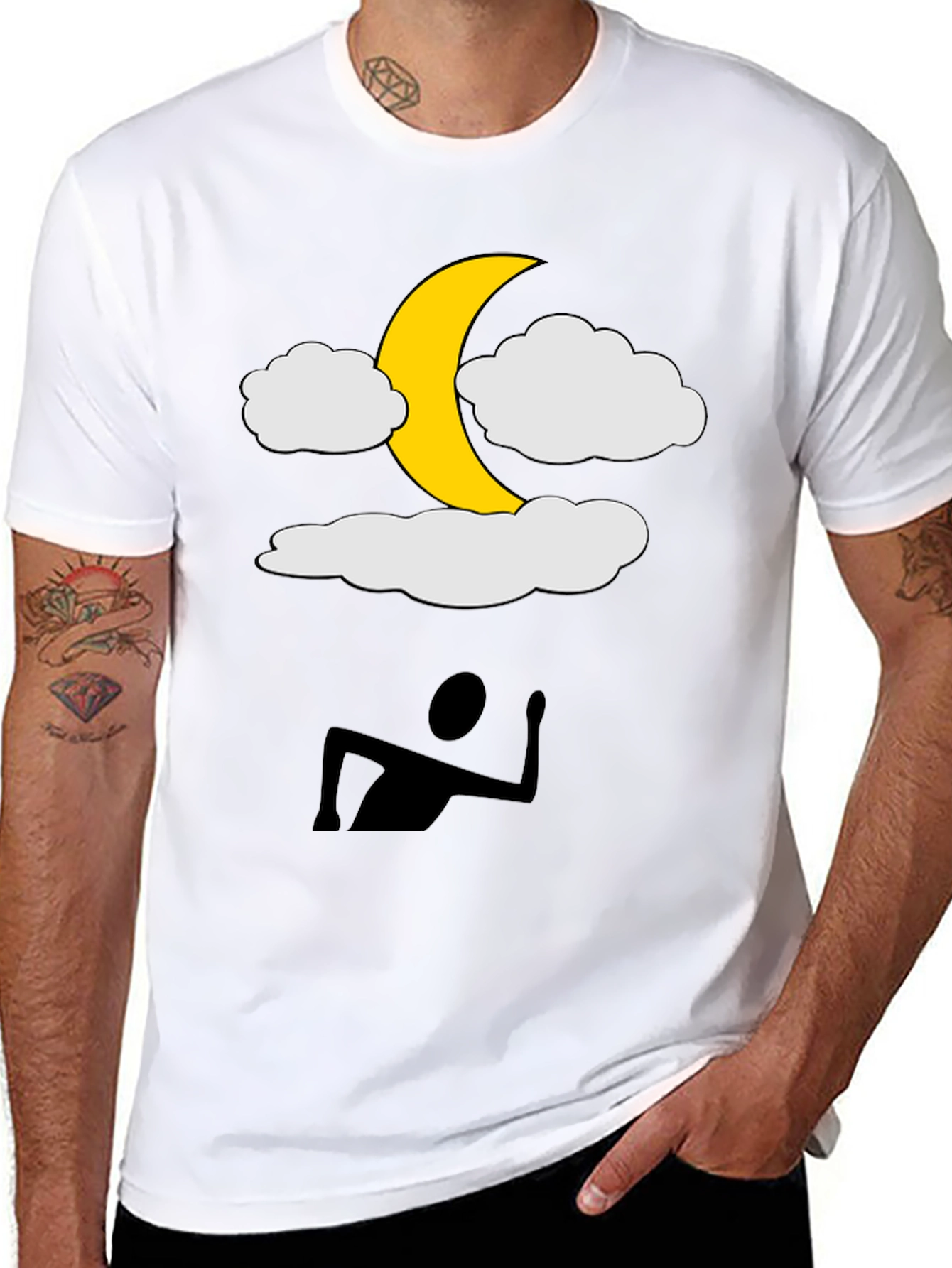 Moonlit Dreams Tee - Fun Graphic Black T-Shirt