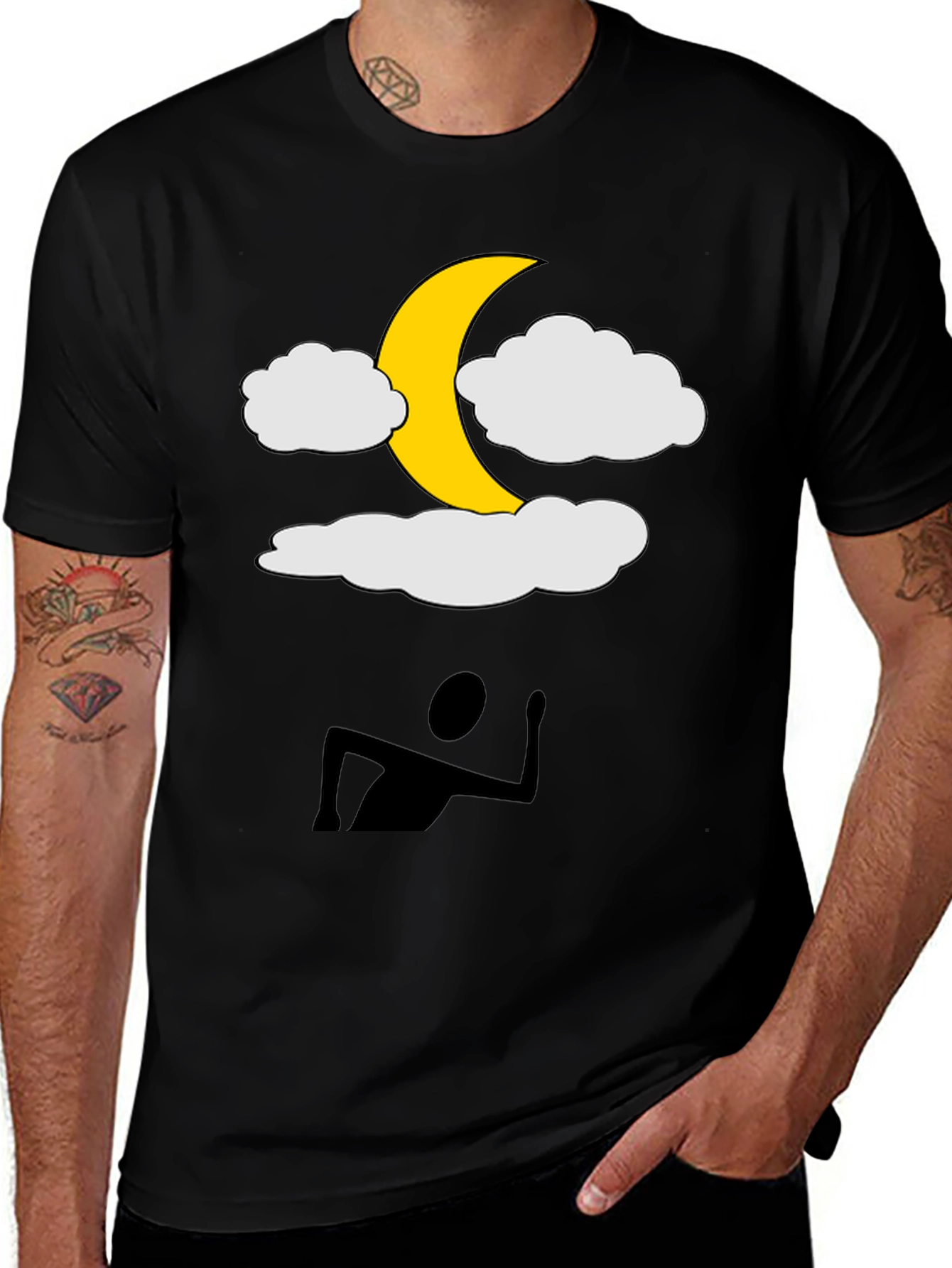 Moonlit Dreams Tee - Fun Graphic Black T-Shirt
