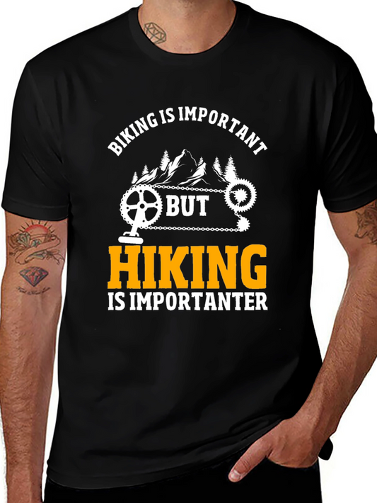 Funny Biking and Hiking Graphic T-Shirt