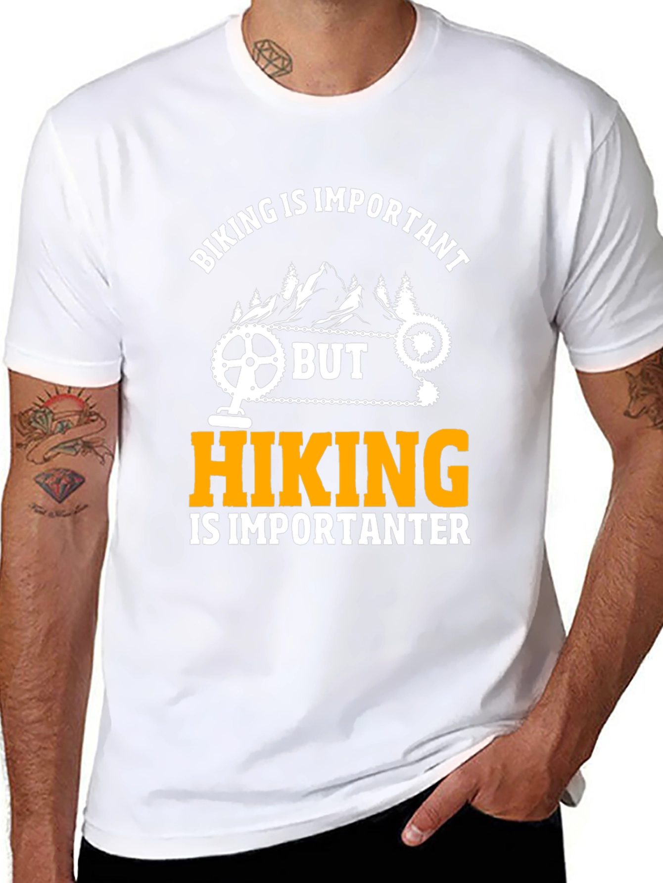 Funny Biking and Hiking Graphic T-Shirt