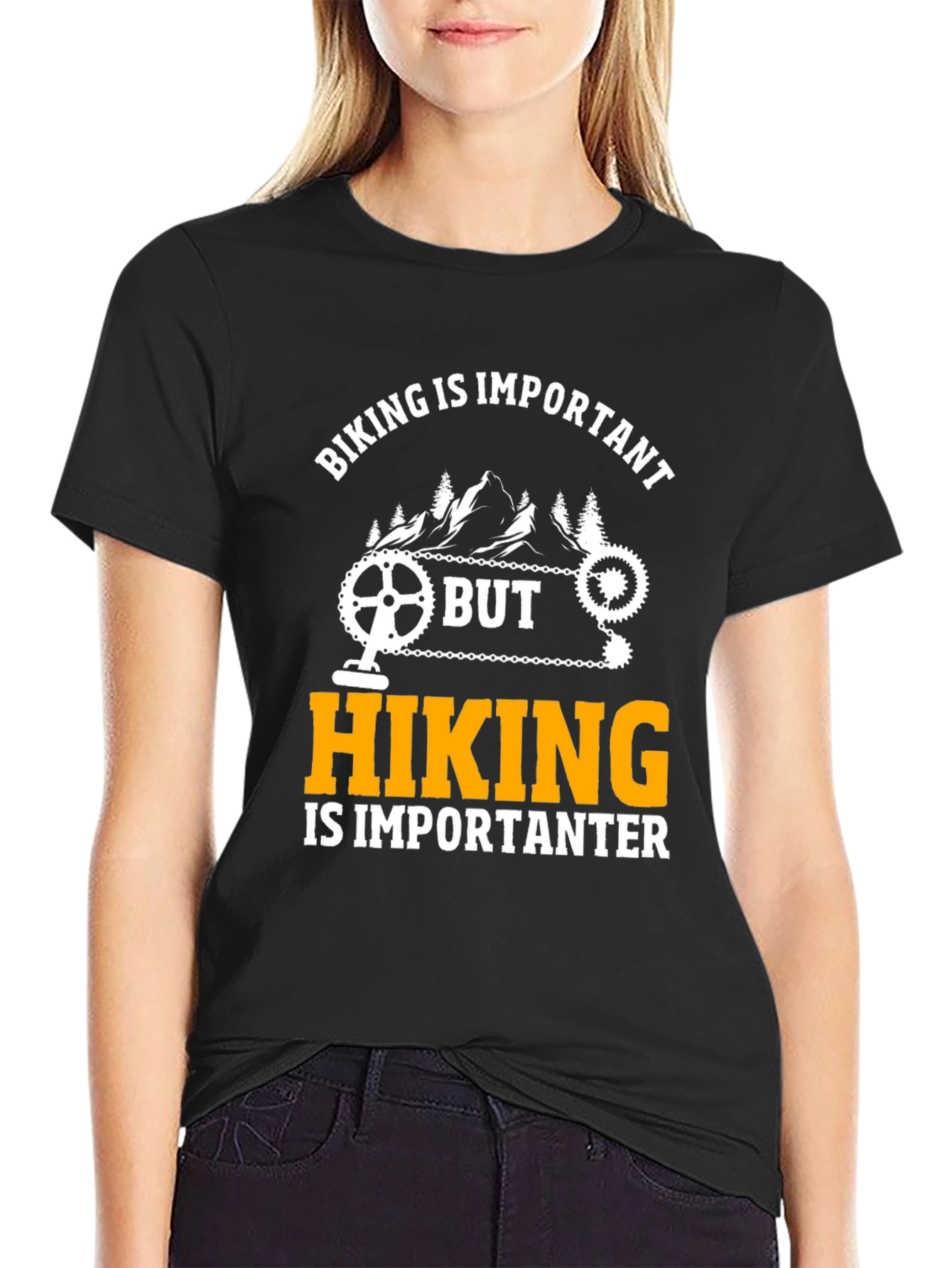 Funny Biking and Hiking Graphic T-Shirt