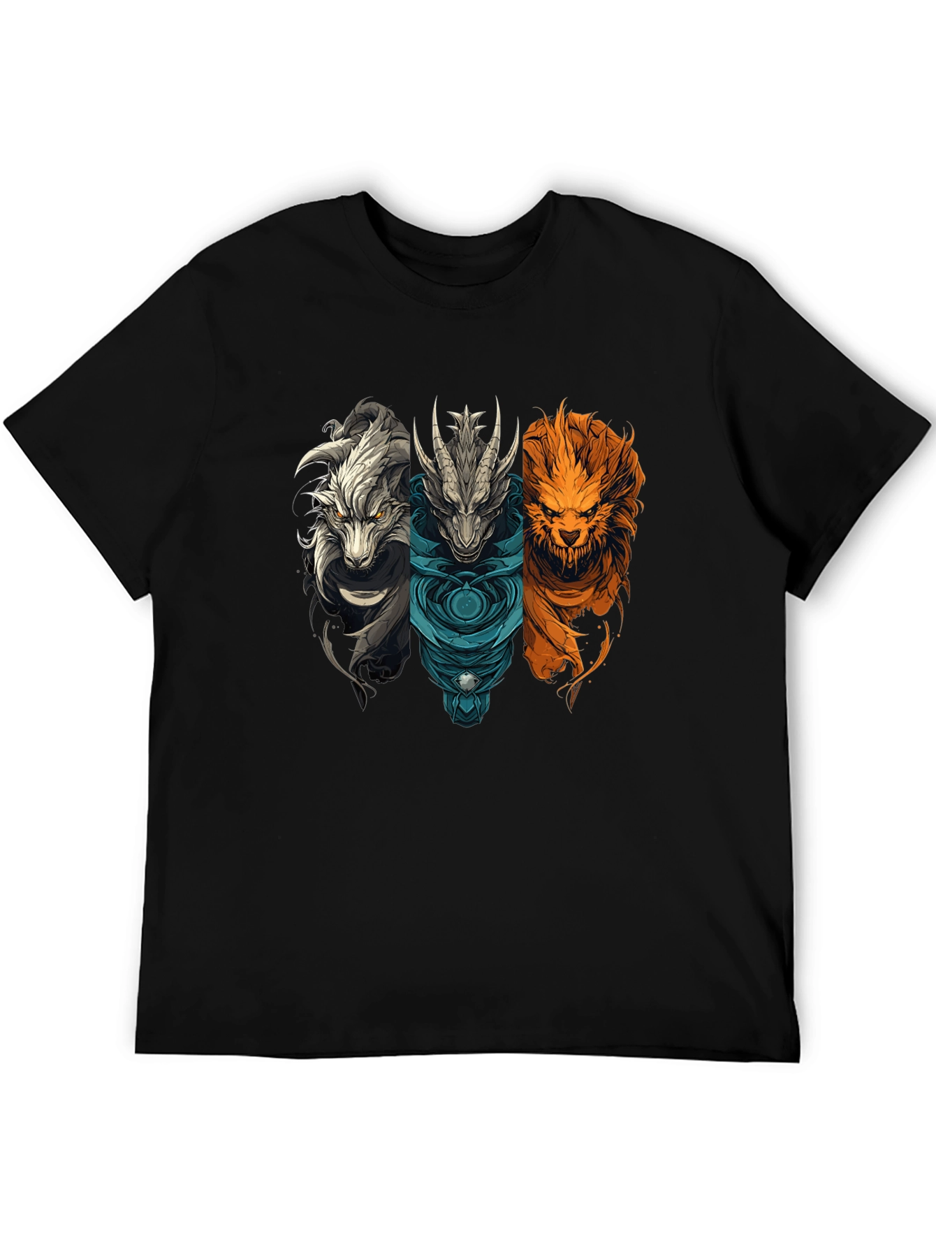 Mythical Beast T-Shirt - Dragon Wolf Lion Graphic Tee