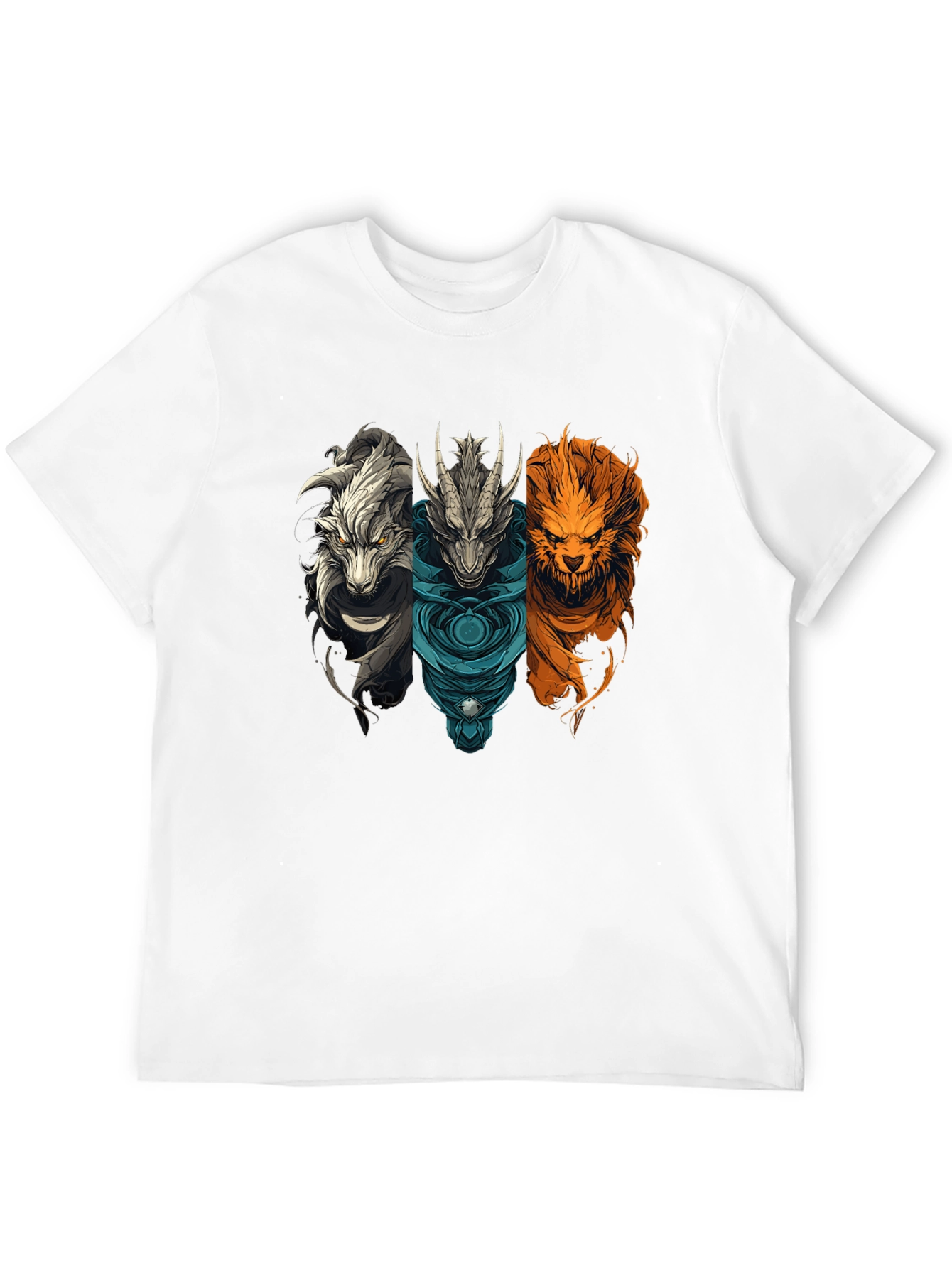 Mythical Beast T-Shirt - Dragon Wolf Lion Graphic Tee