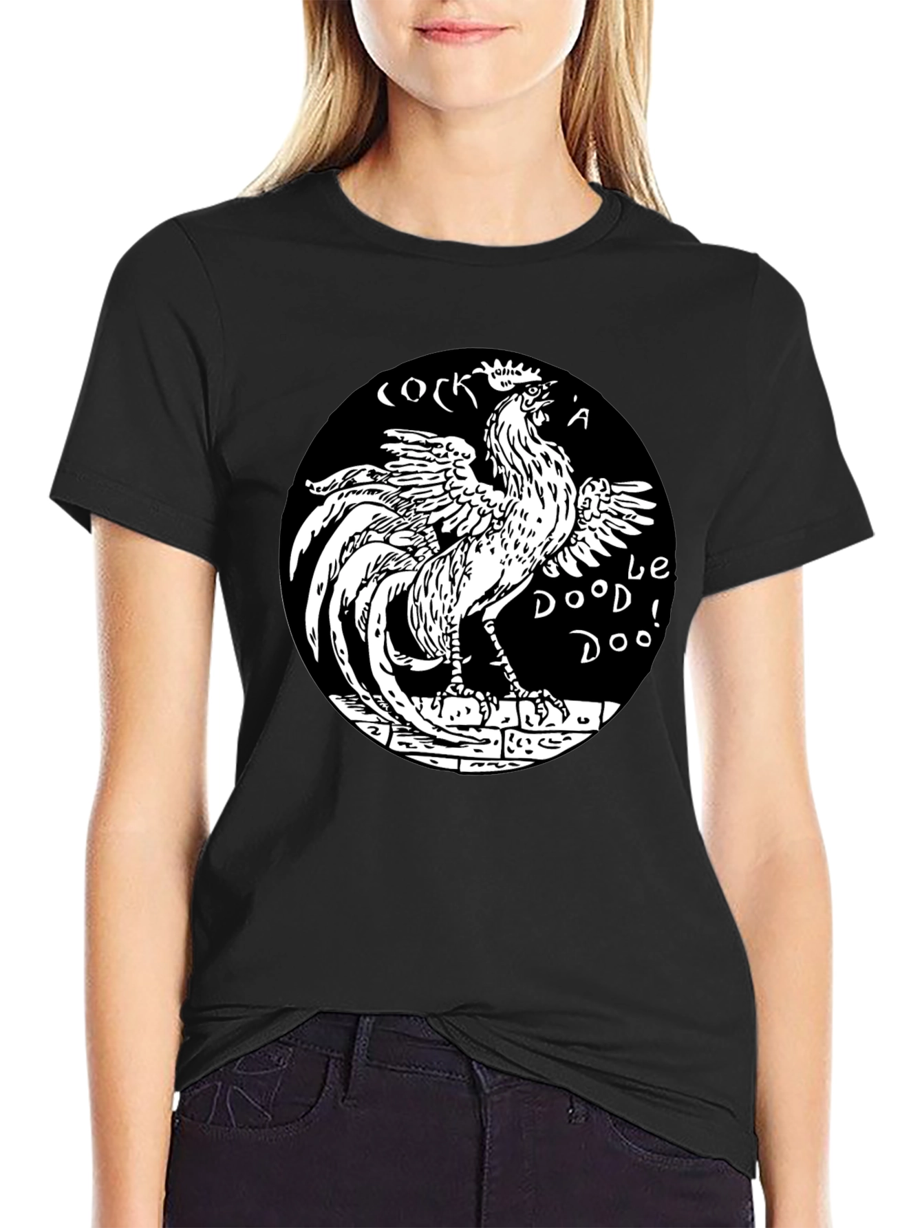 Cock-a-doodle-doo Black Graphic Tee