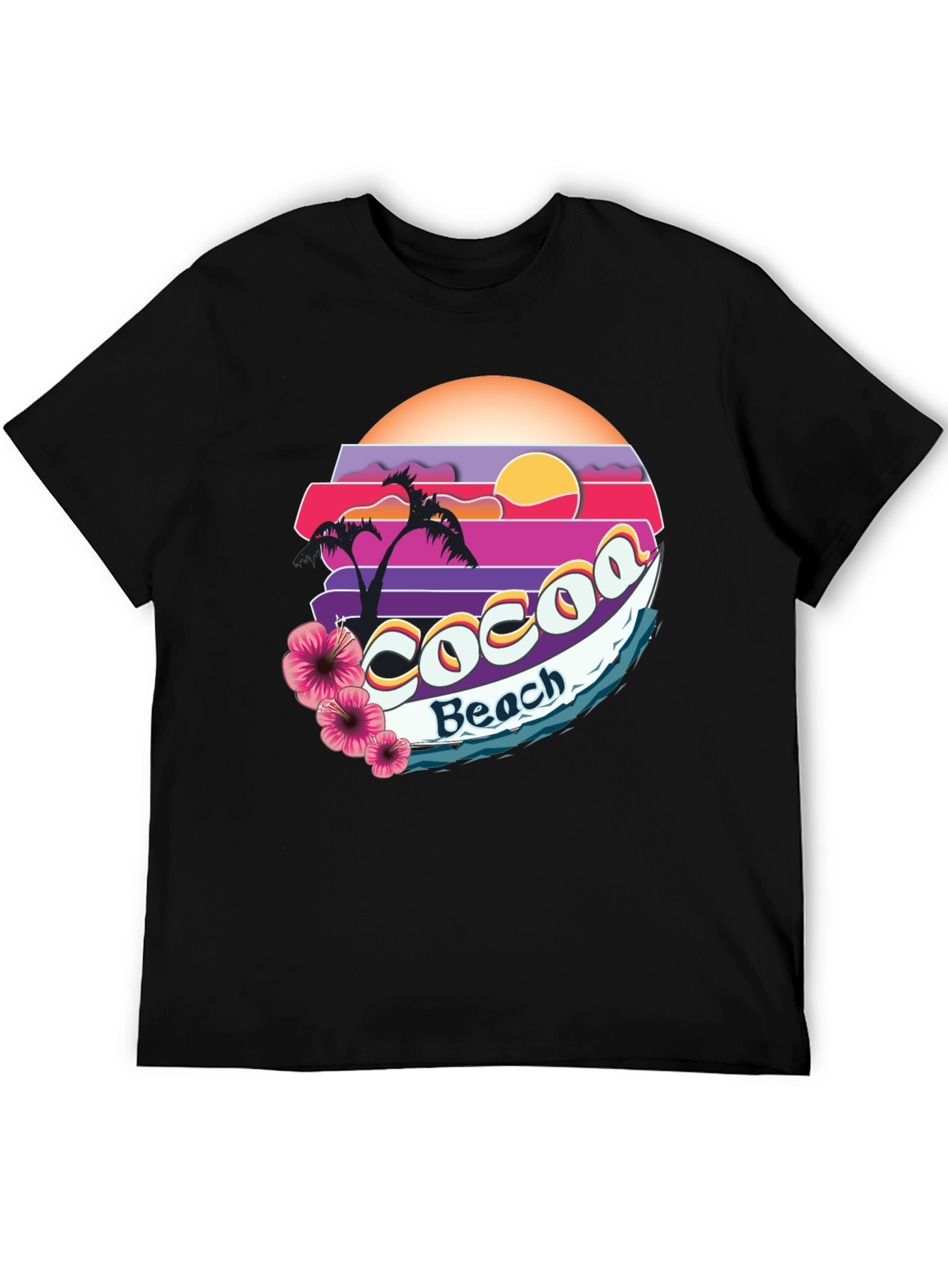 Cocoa Beach Retro Sunset Graphic Tee