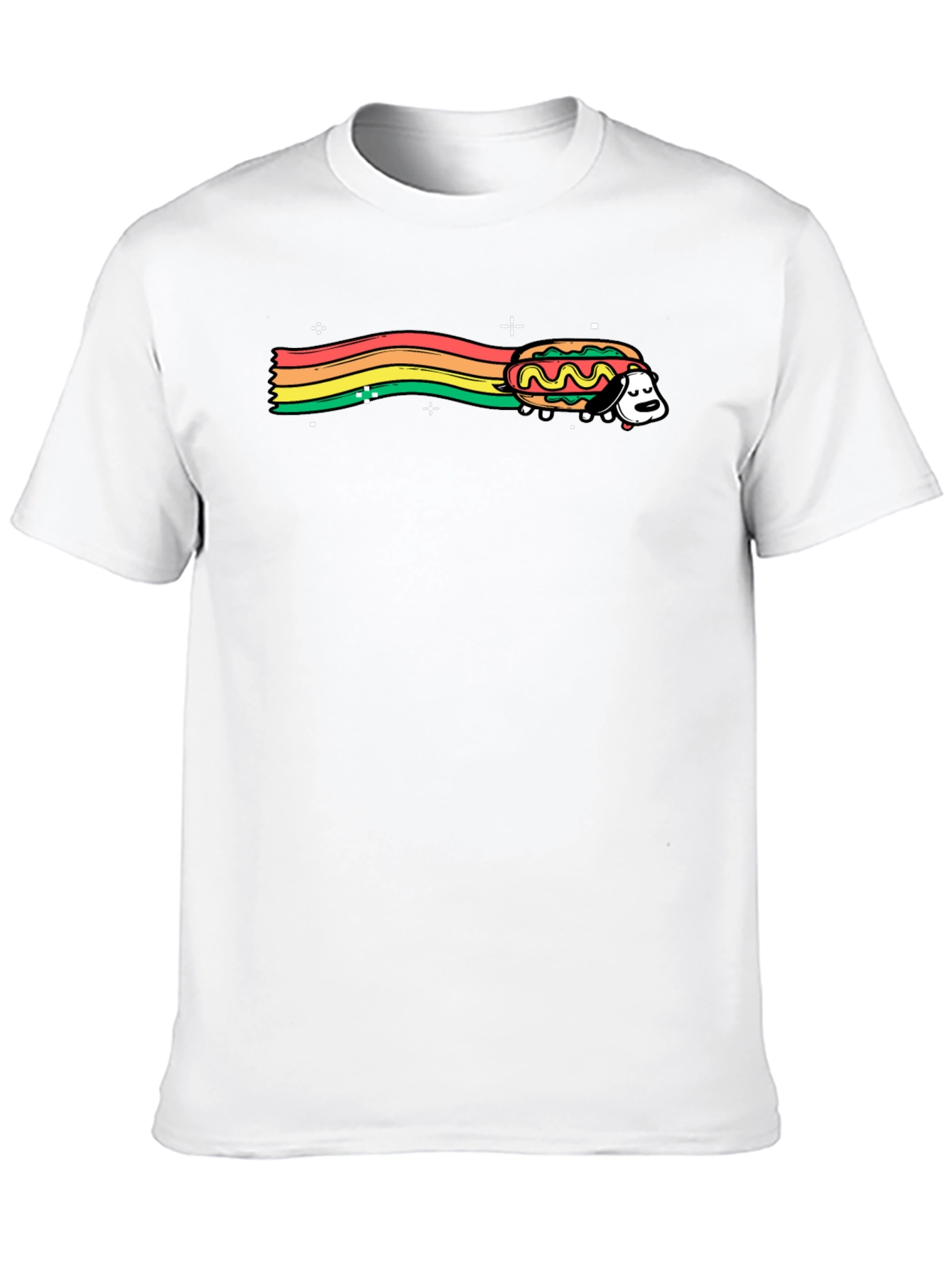 Rainbow Dog Hotdog Graphic T-Shirt