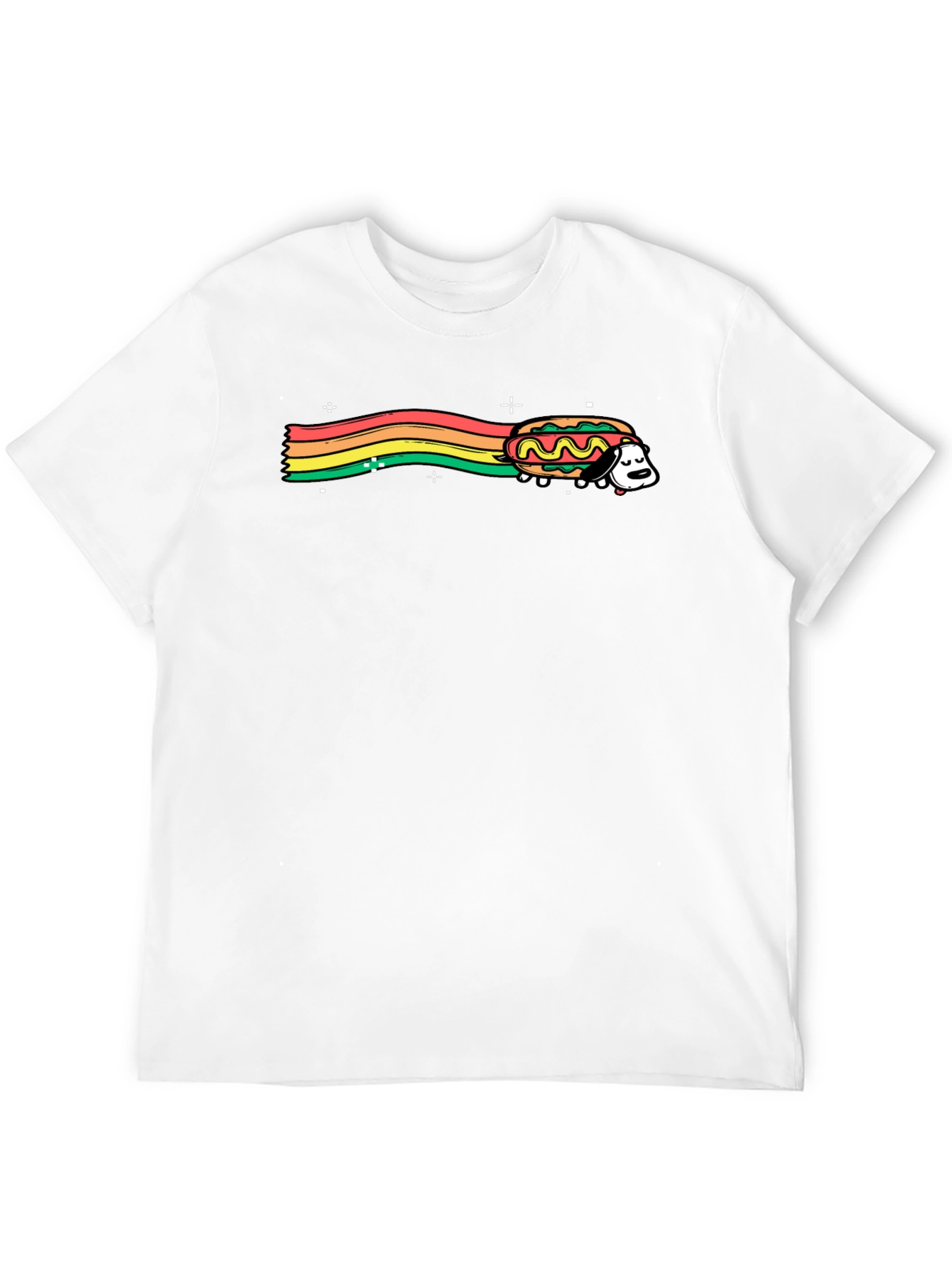 Rainbow Dog Hotdog Graphic T-Shirt