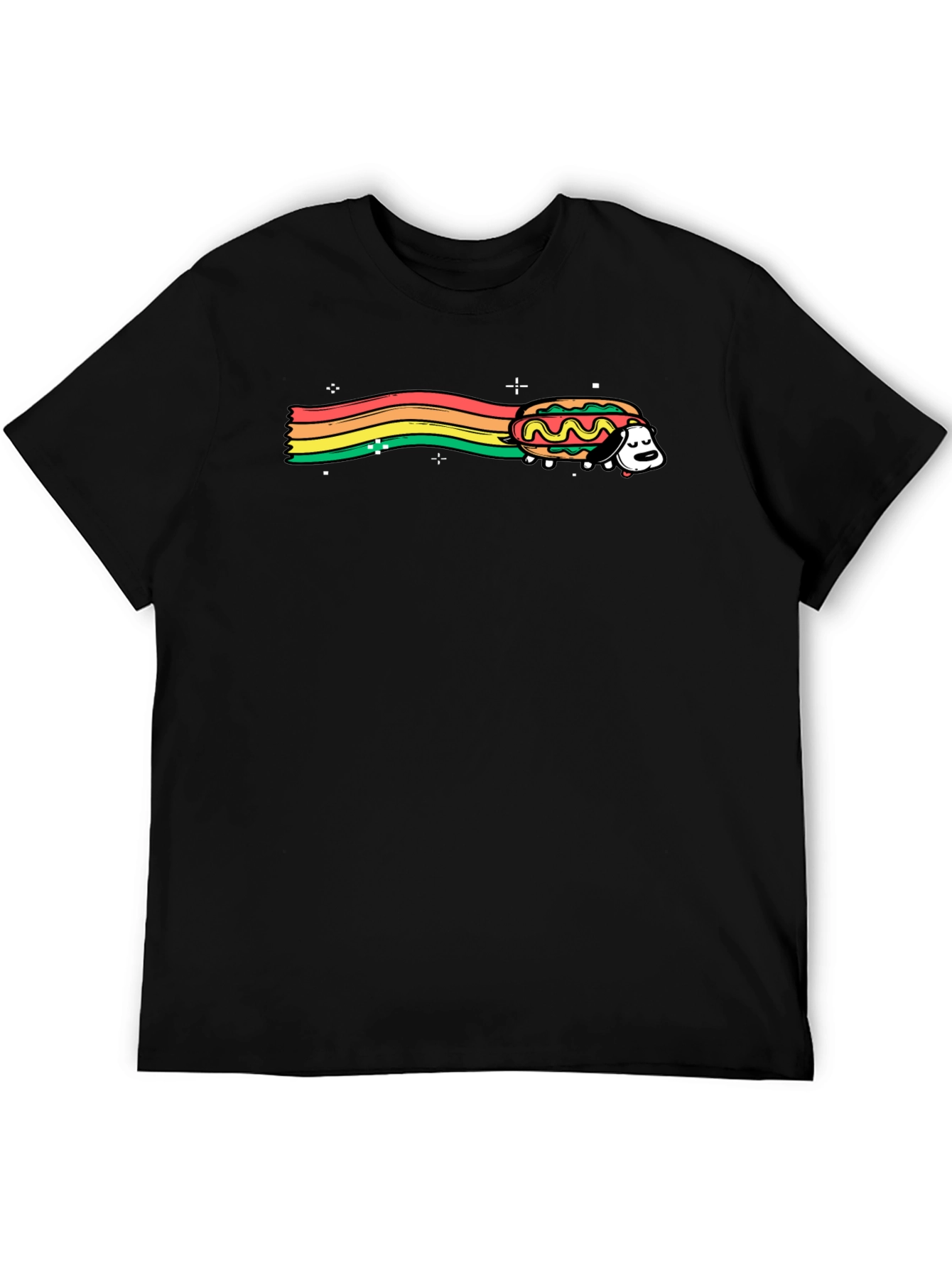 Rainbow Dog Hotdog Graphic T-Shirt