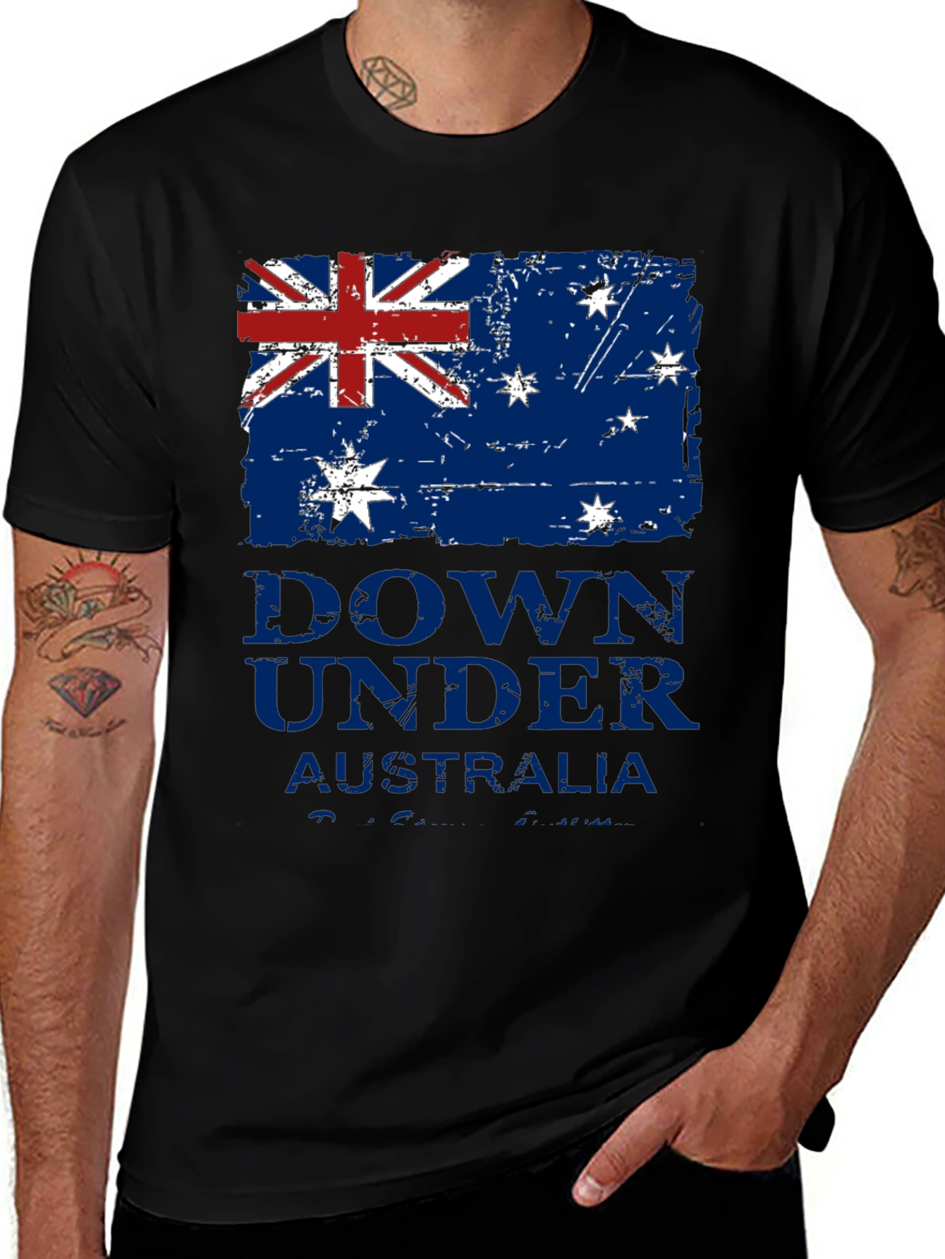 Down Under Australia Flag Graphic T-Shirt