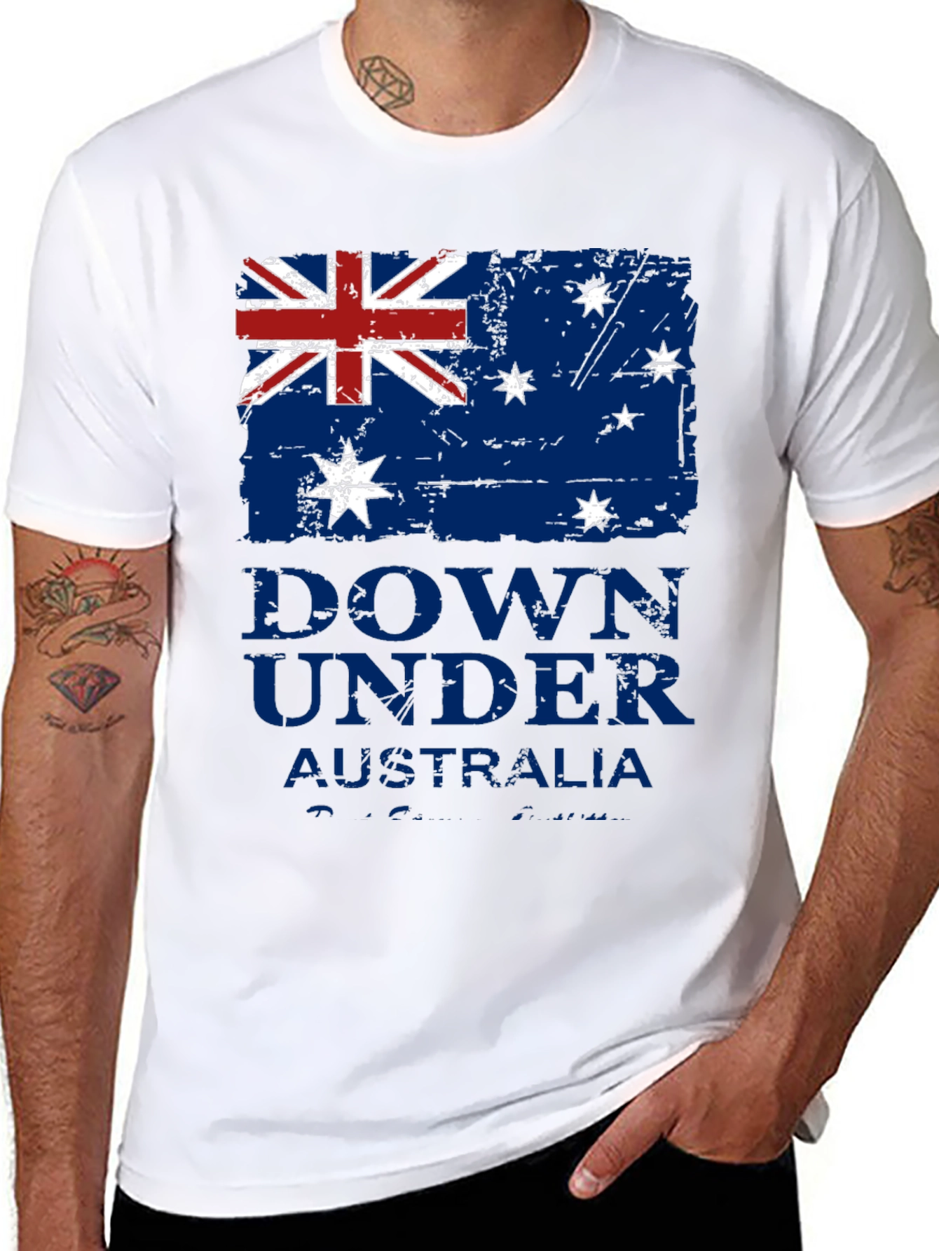 Down Under Australia Flag Graphic T-Shirt