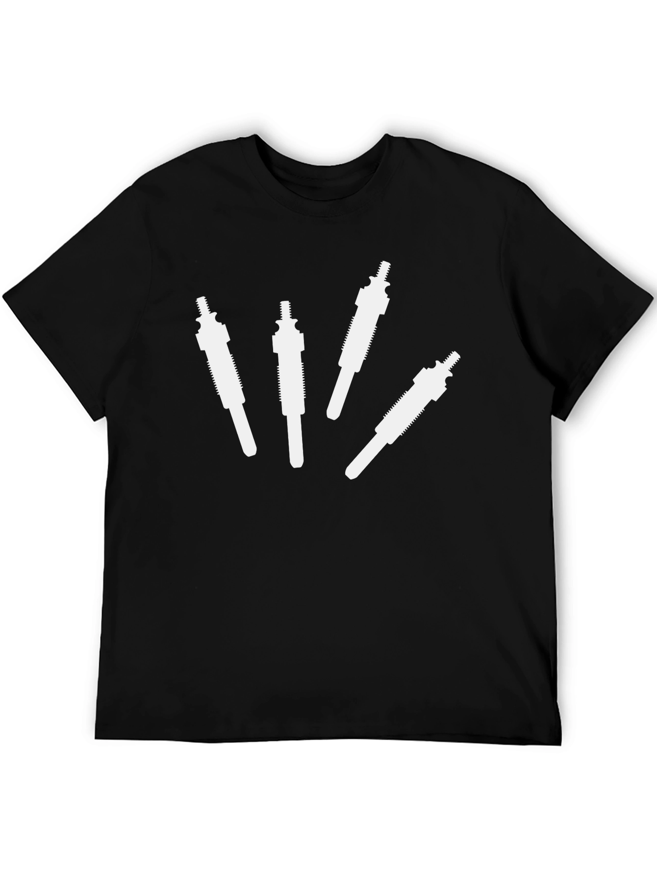 Cool Black T-Shirt with Spark Plug Design