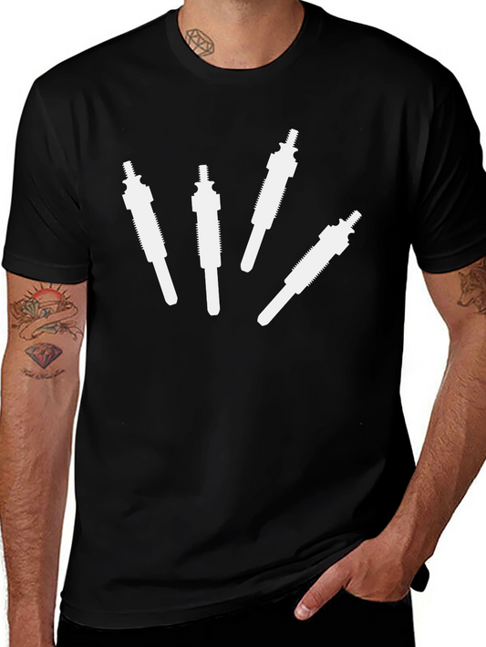 Cool Black T-Shirt with Spark Plug Design