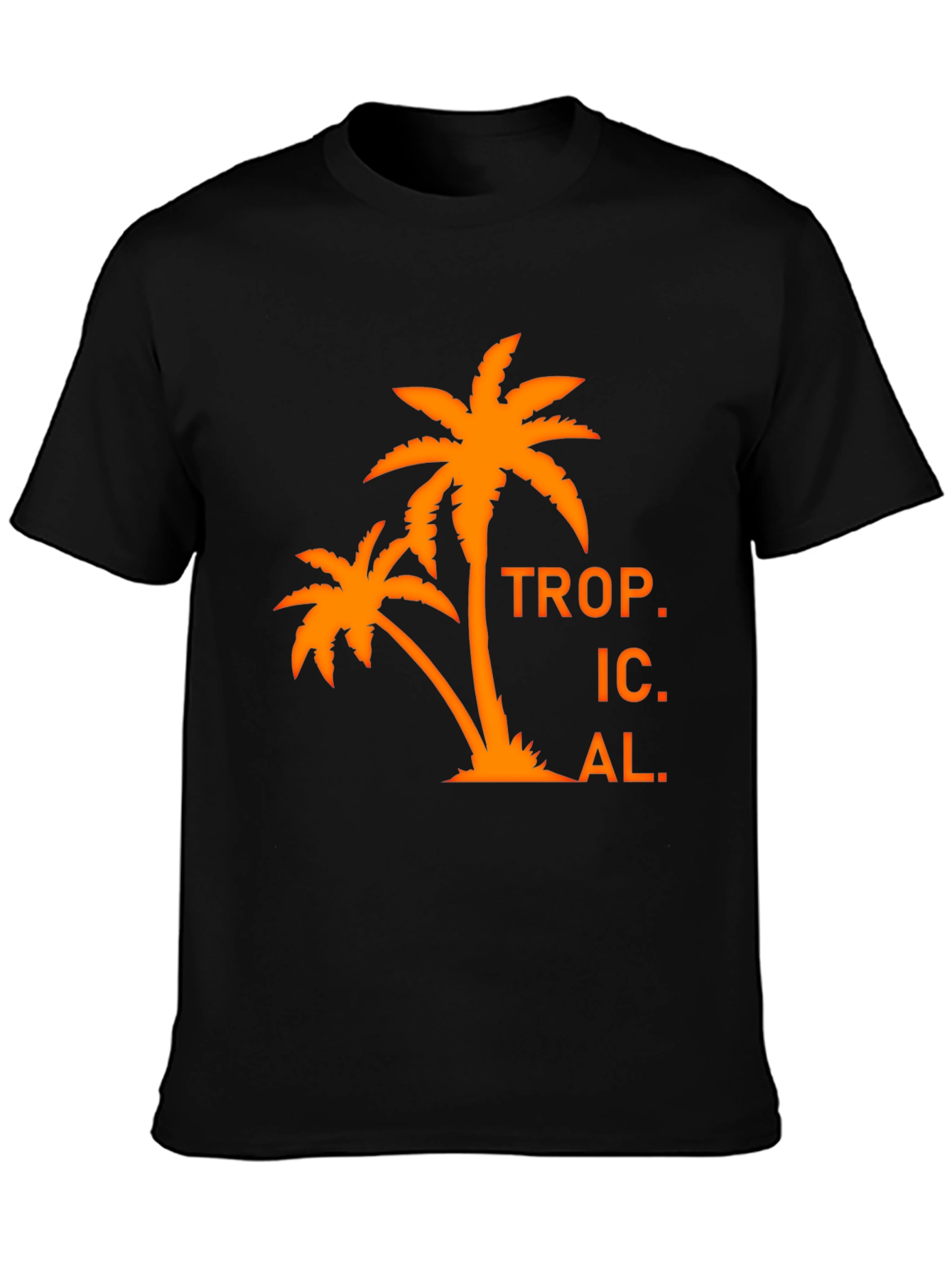 Tropical Palm Tree Graphic T-Shirt - Black