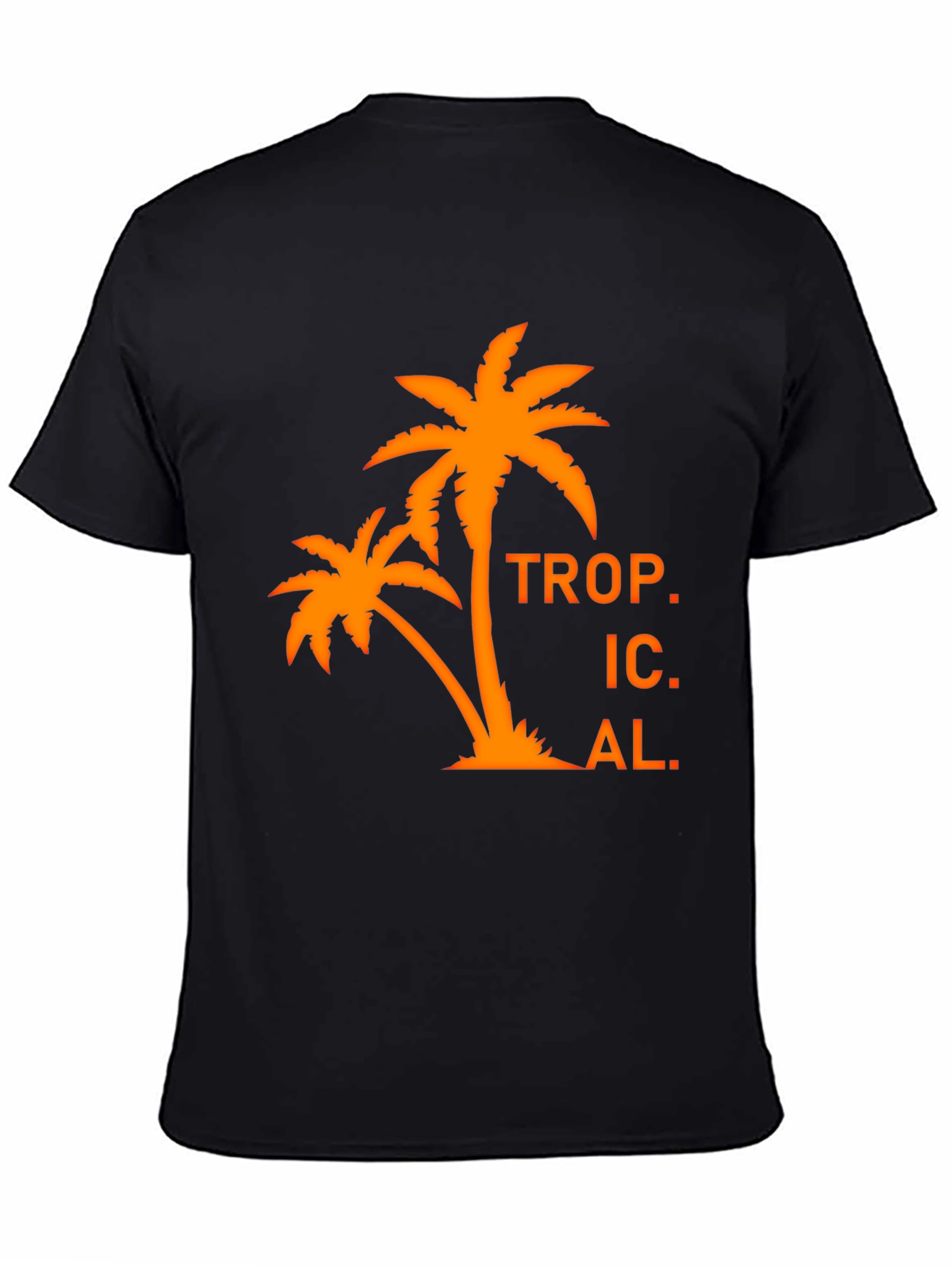Tropical Palm Tree Graphic T-Shirt - Black