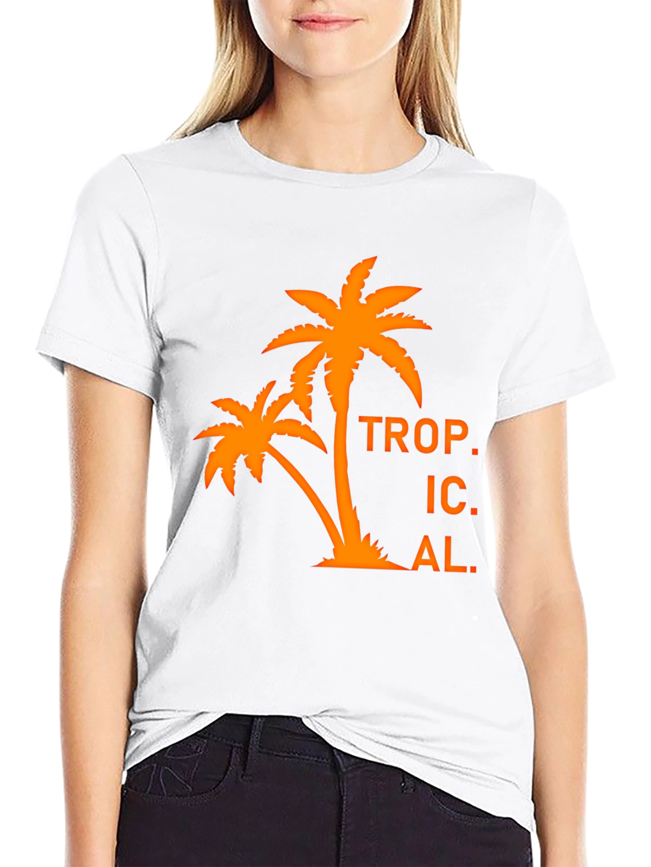 Tropical Palm Tree Graphic T-Shirt - Black