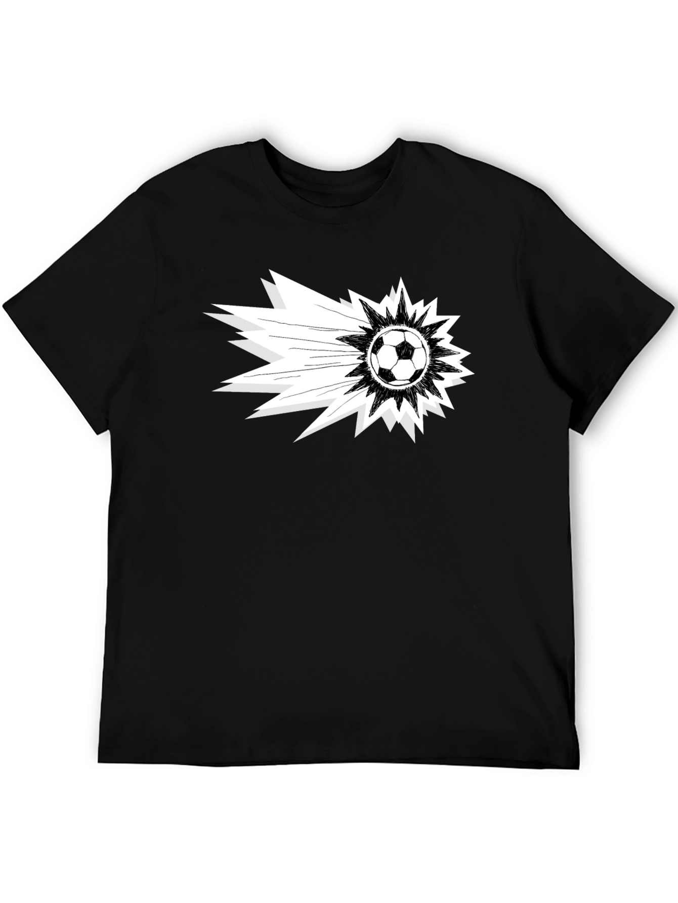 Soccer Blast Graphic Tee - Black Cotton T-Shirt