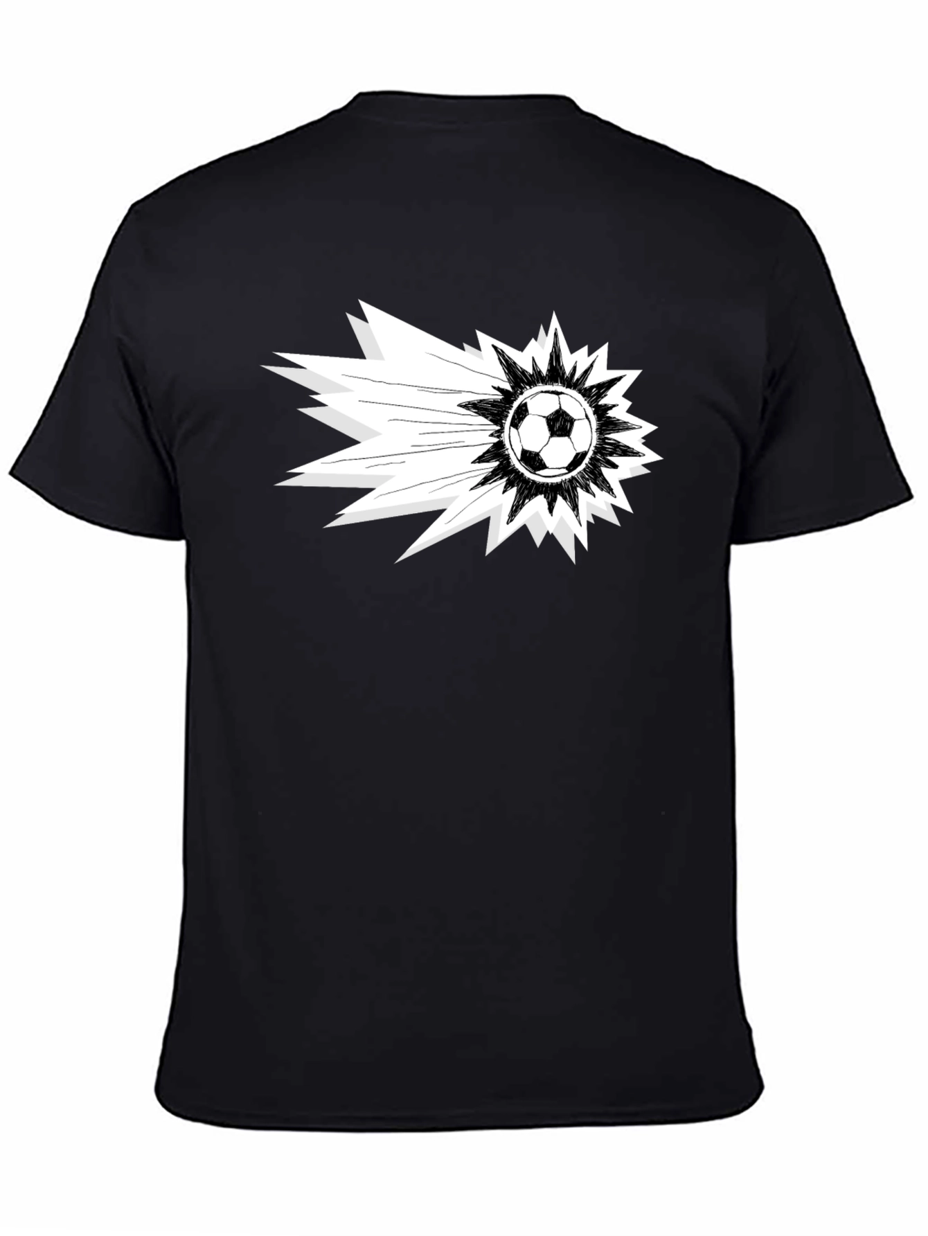 Soccer Blast Graphic Tee - Black Cotton T-Shirt