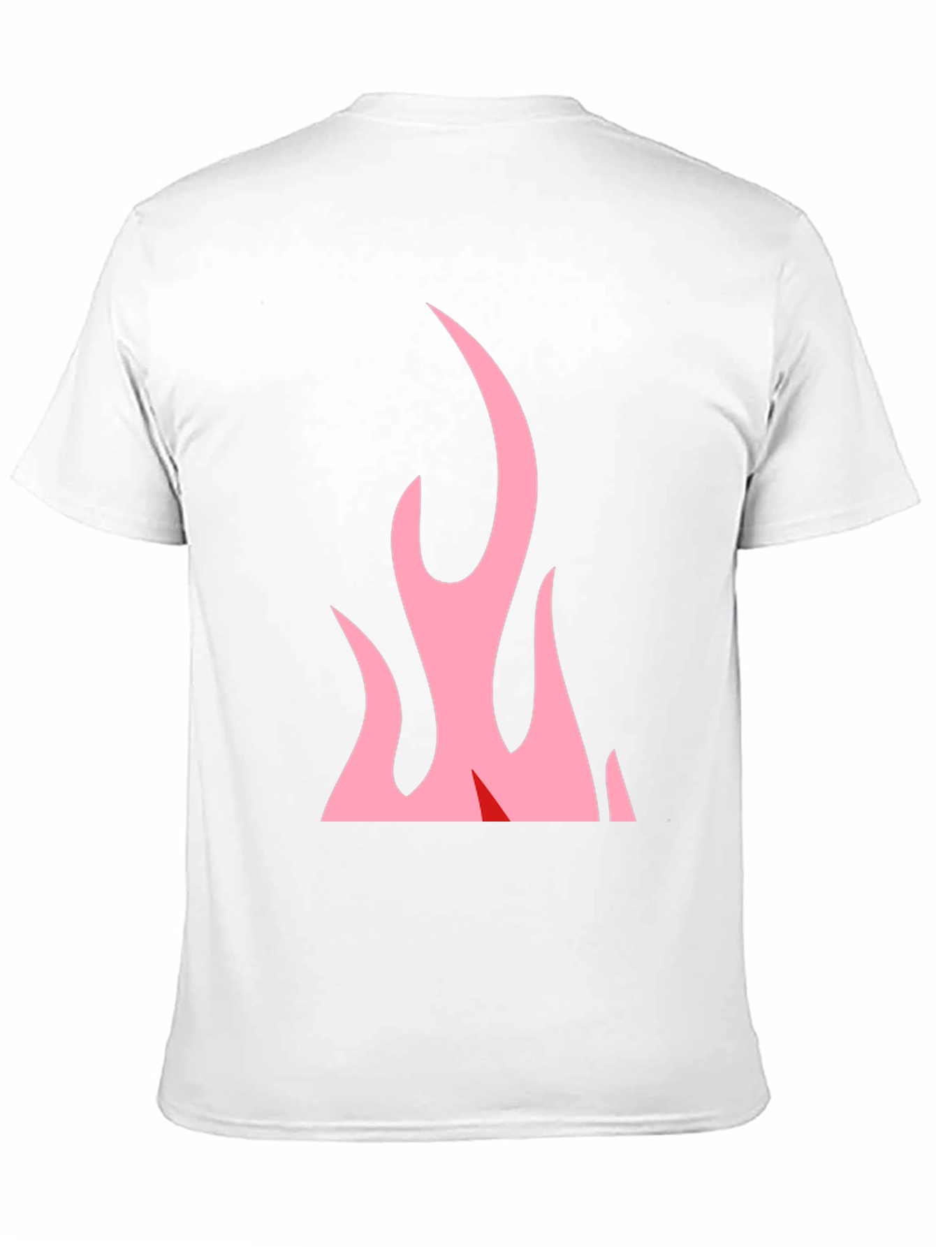 Black T-Shirt with Pink Flames Graphic